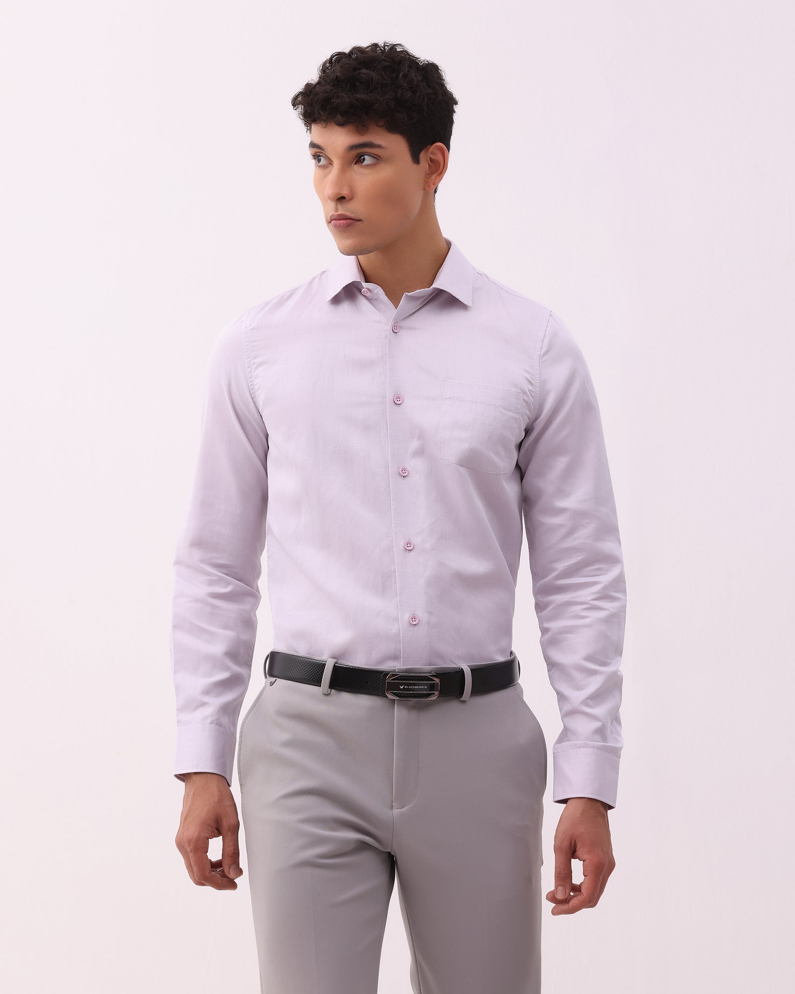 Mauve Linen Solid Shirt - Kaden