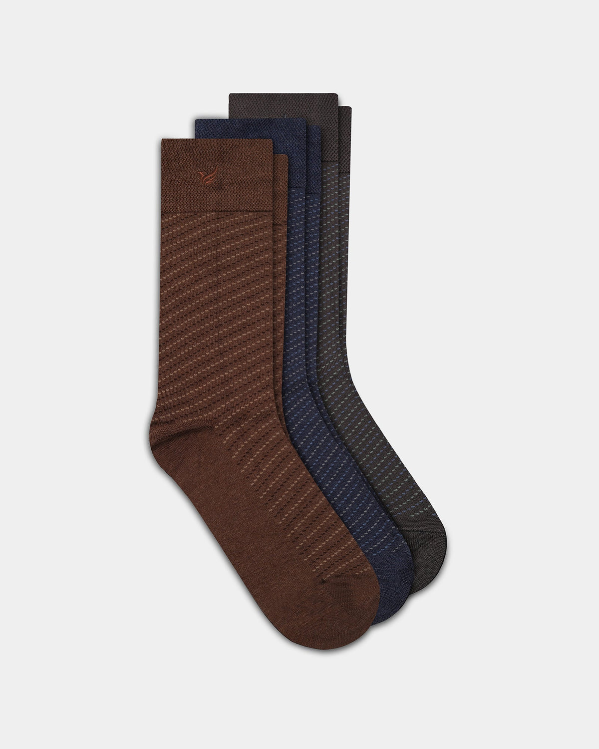 Mercerised Cotton Crew Length Socks Pack of 3 - Bryson