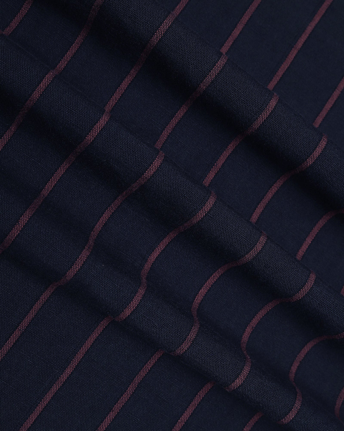 Mid Blue Linen Button Down Stripe Shirt - Proba