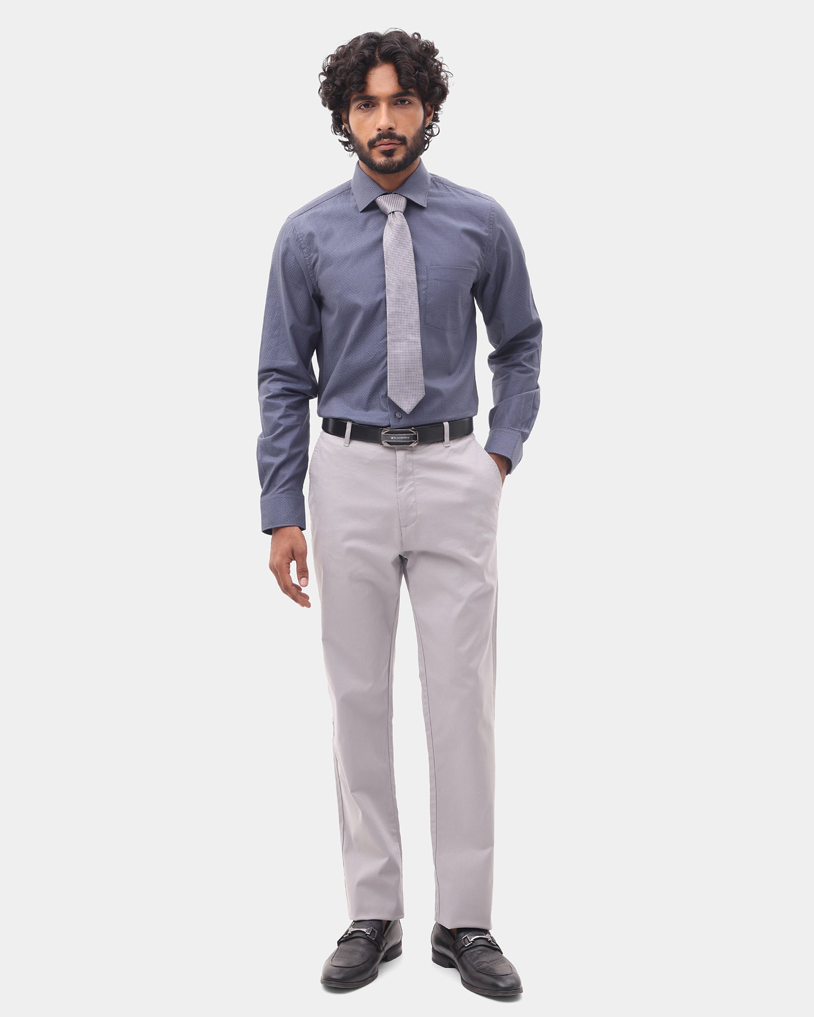 Mid Blue Textured Shirt - Soben