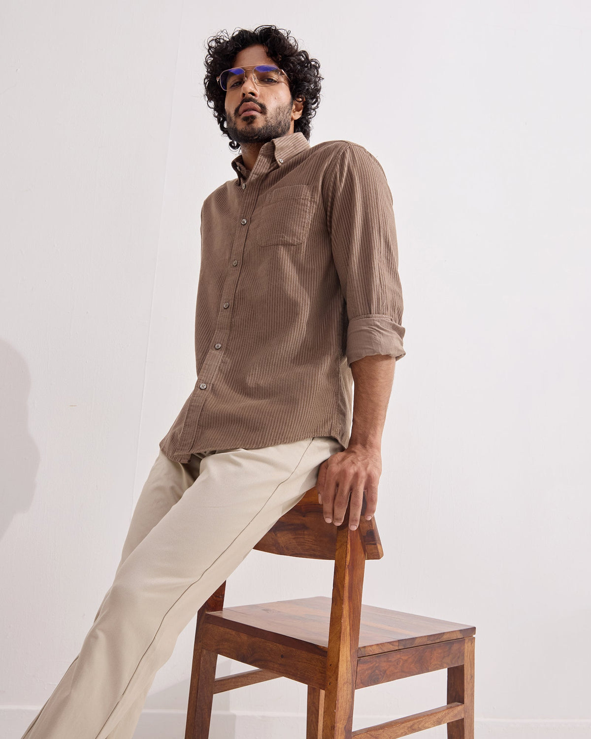 Mid Brown Corduroy Shirt - Agapi