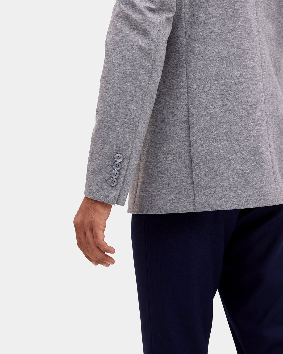 Mid Grey Solid Blazer - Conrado