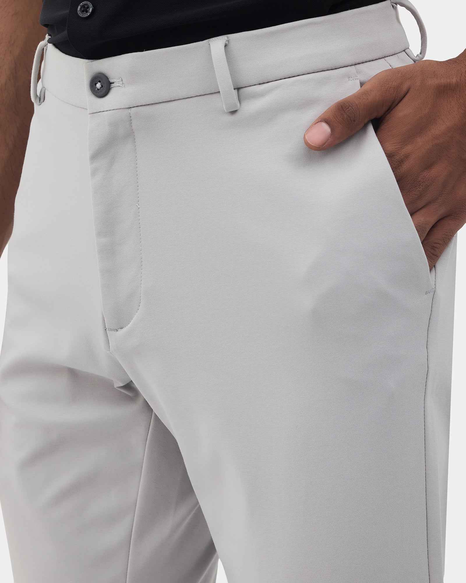 Mid Grey Solid Khakis - Ziea