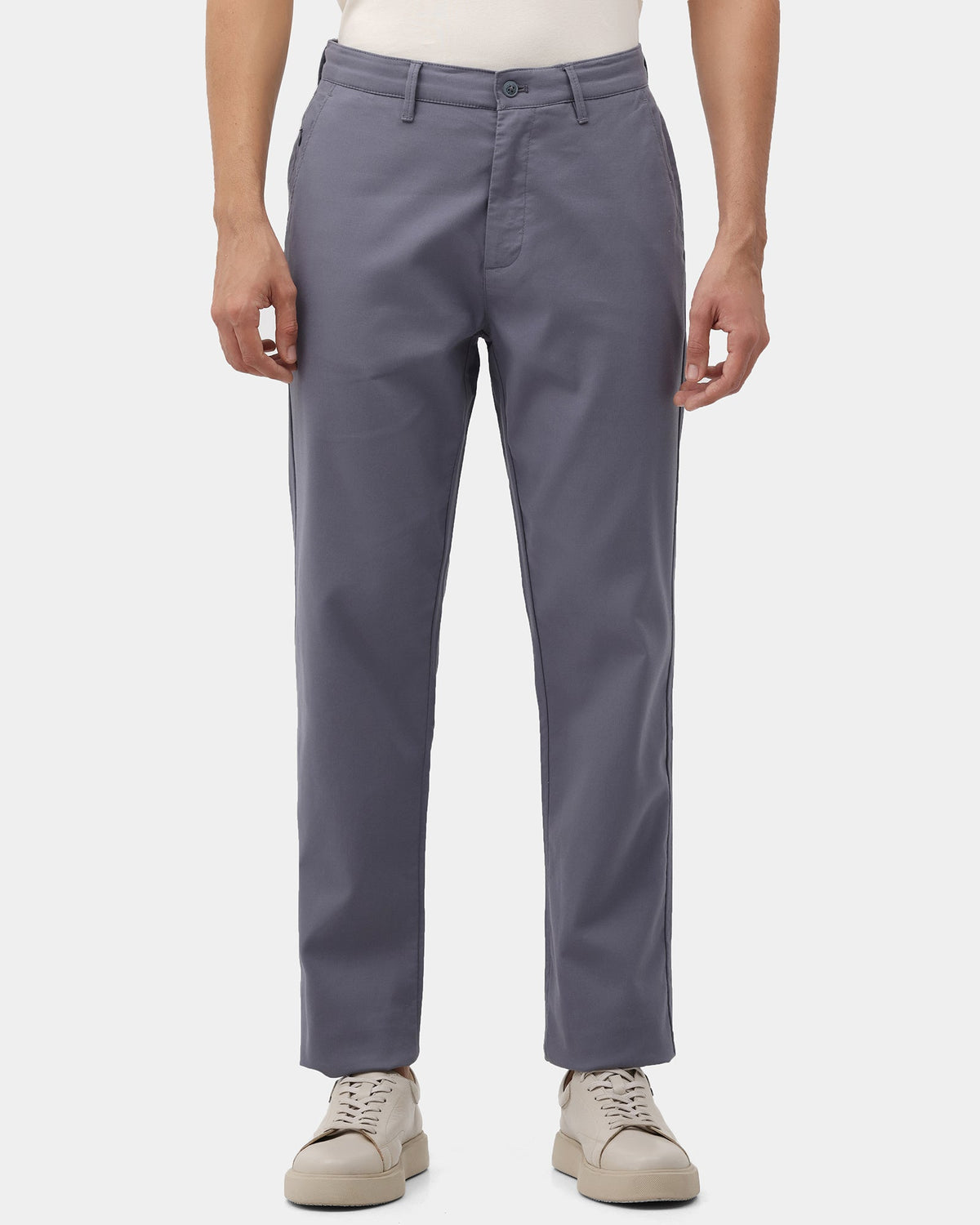 Mid Grey Textured Khakis - Rosa