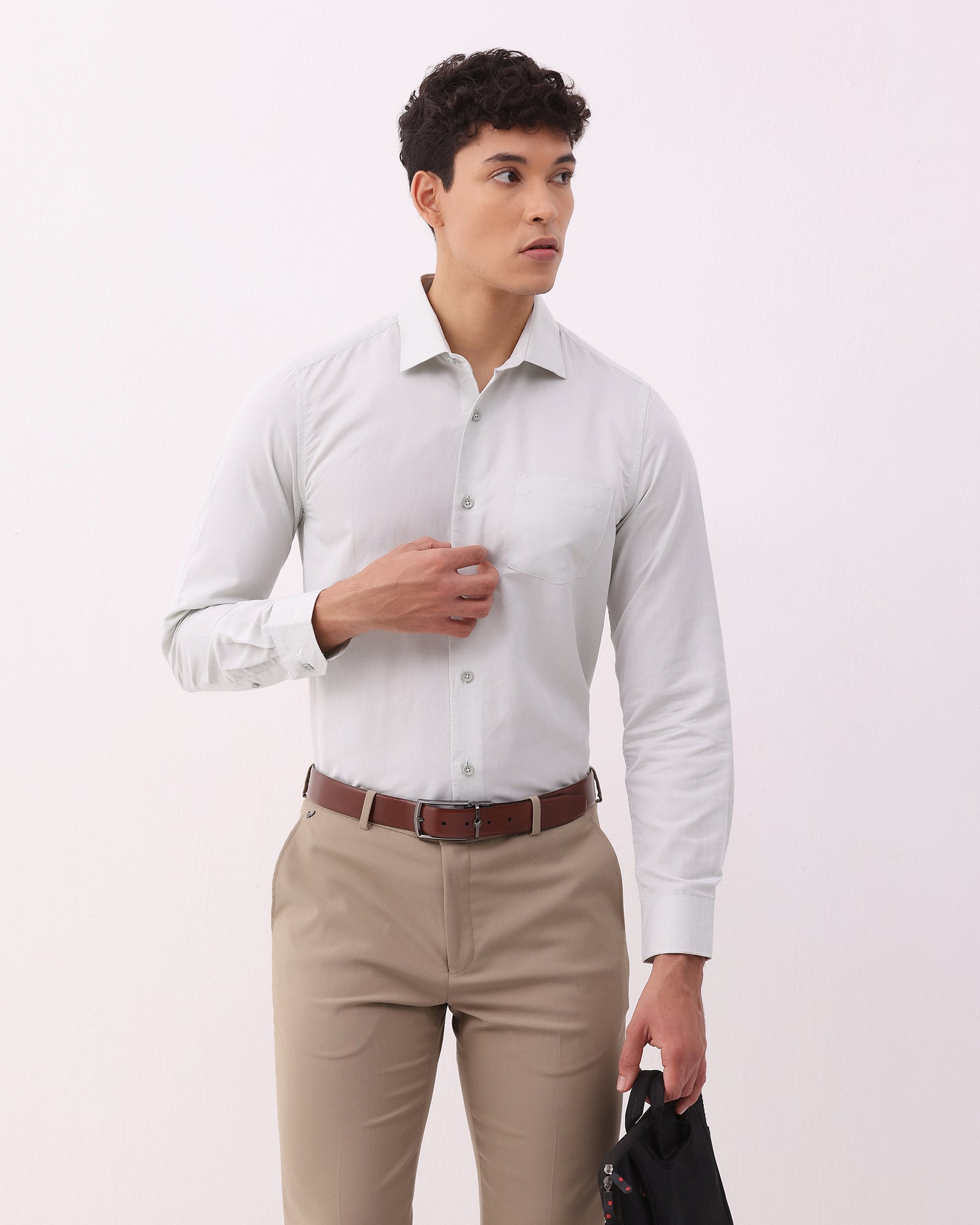 Mint Linen Solid Shirt - Kaden