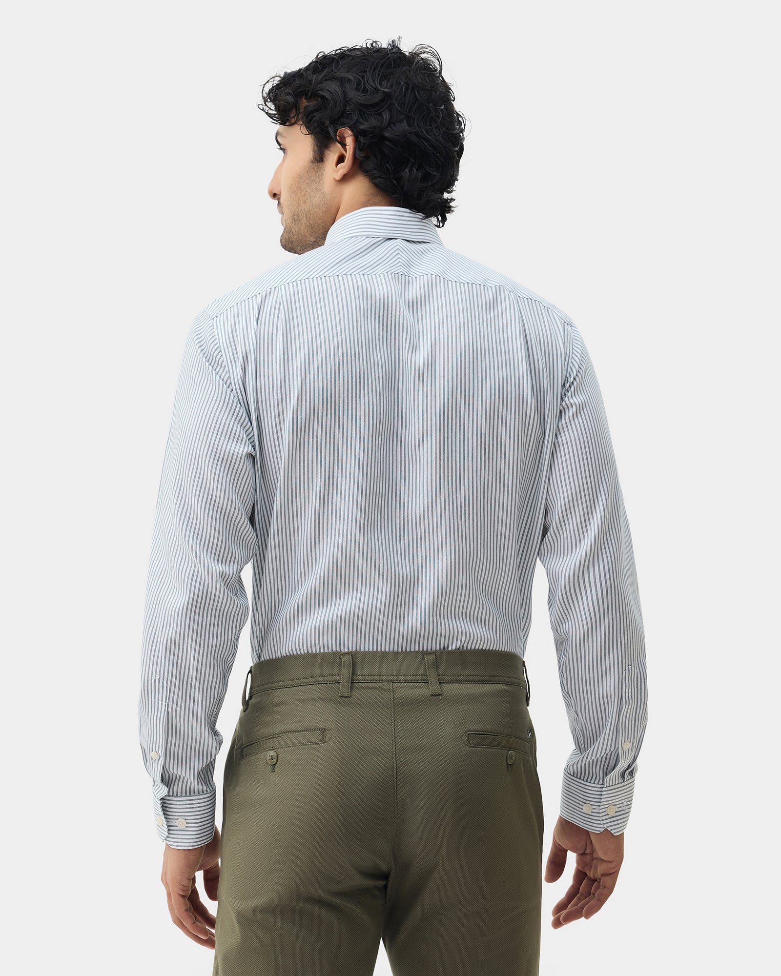 Grey Non Iron Stripe Shirt - Eden