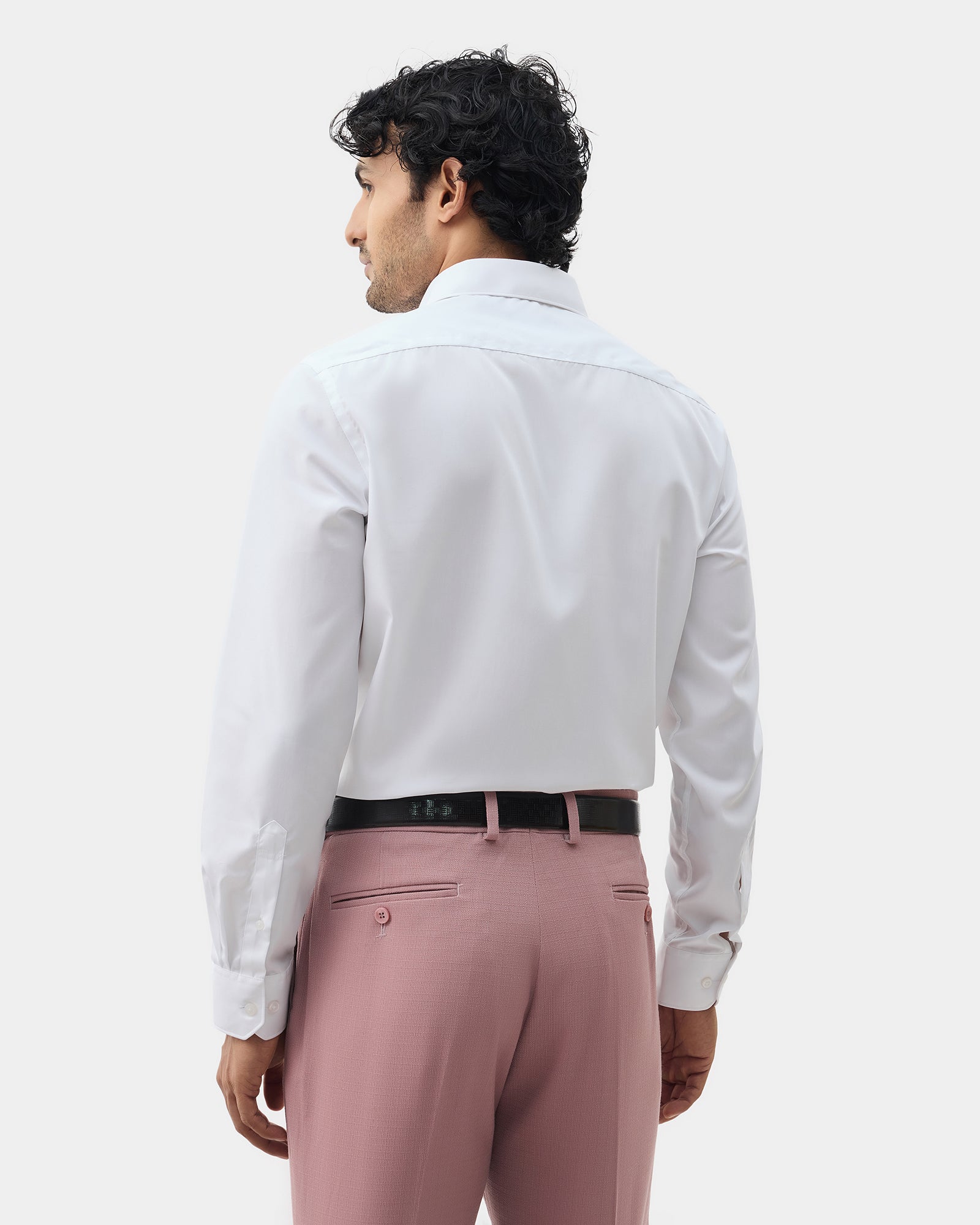 Super White Solid Shirt - Stand