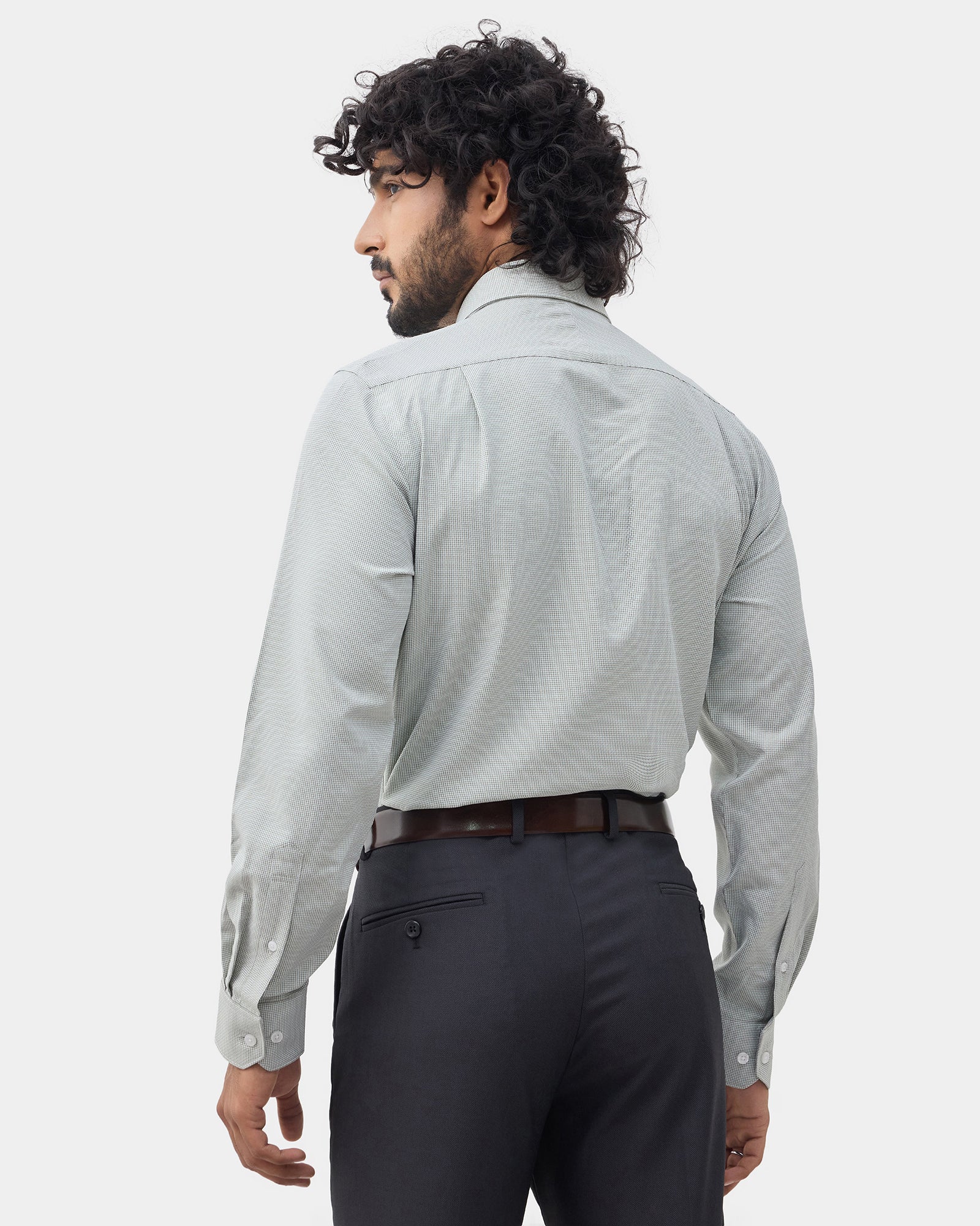Olive Unwrinkle Textured Shirt - Russel E