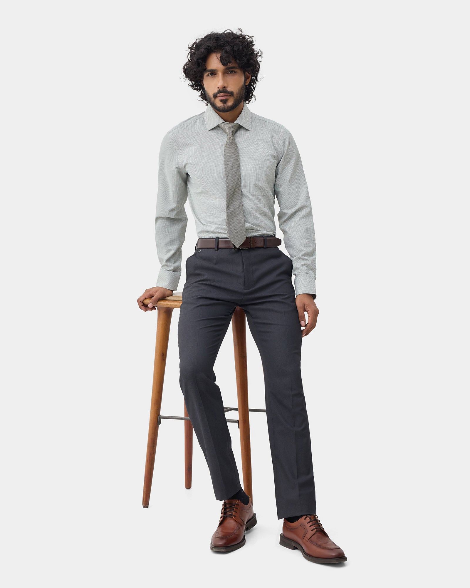 Olive Unwrinkle Textured Shirt - Russel E