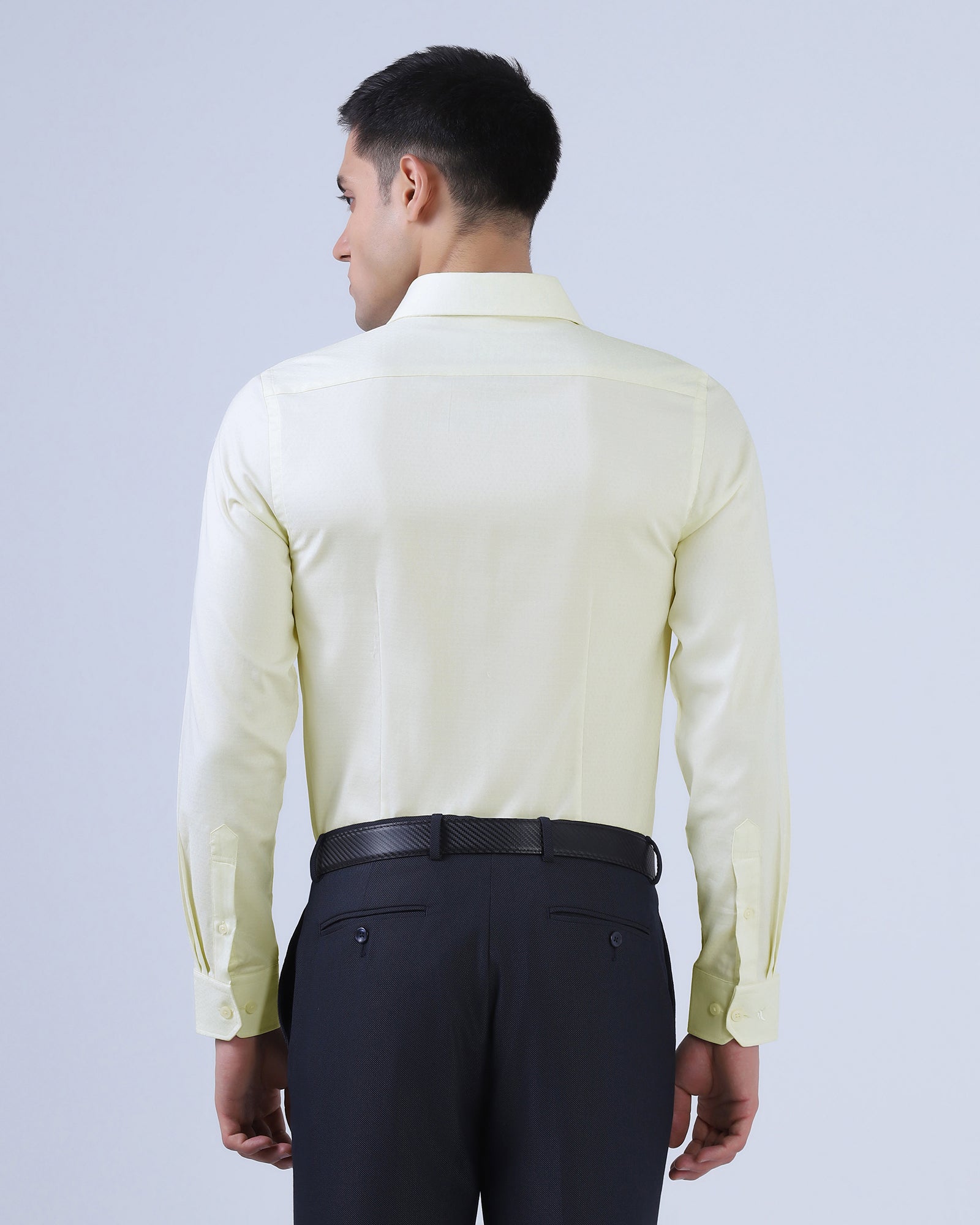 Light Yellow Staples Dobby Formal Shirts - Hydra