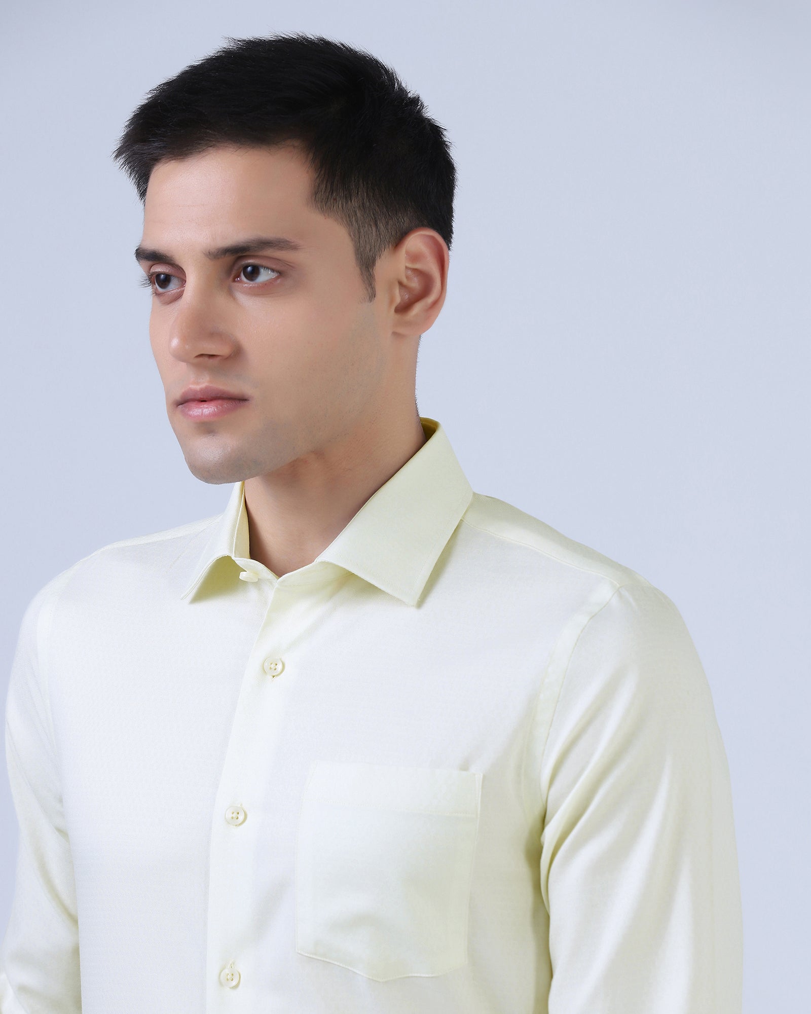 Light Yellow Staples Dobby Formal Shirts - Hydra