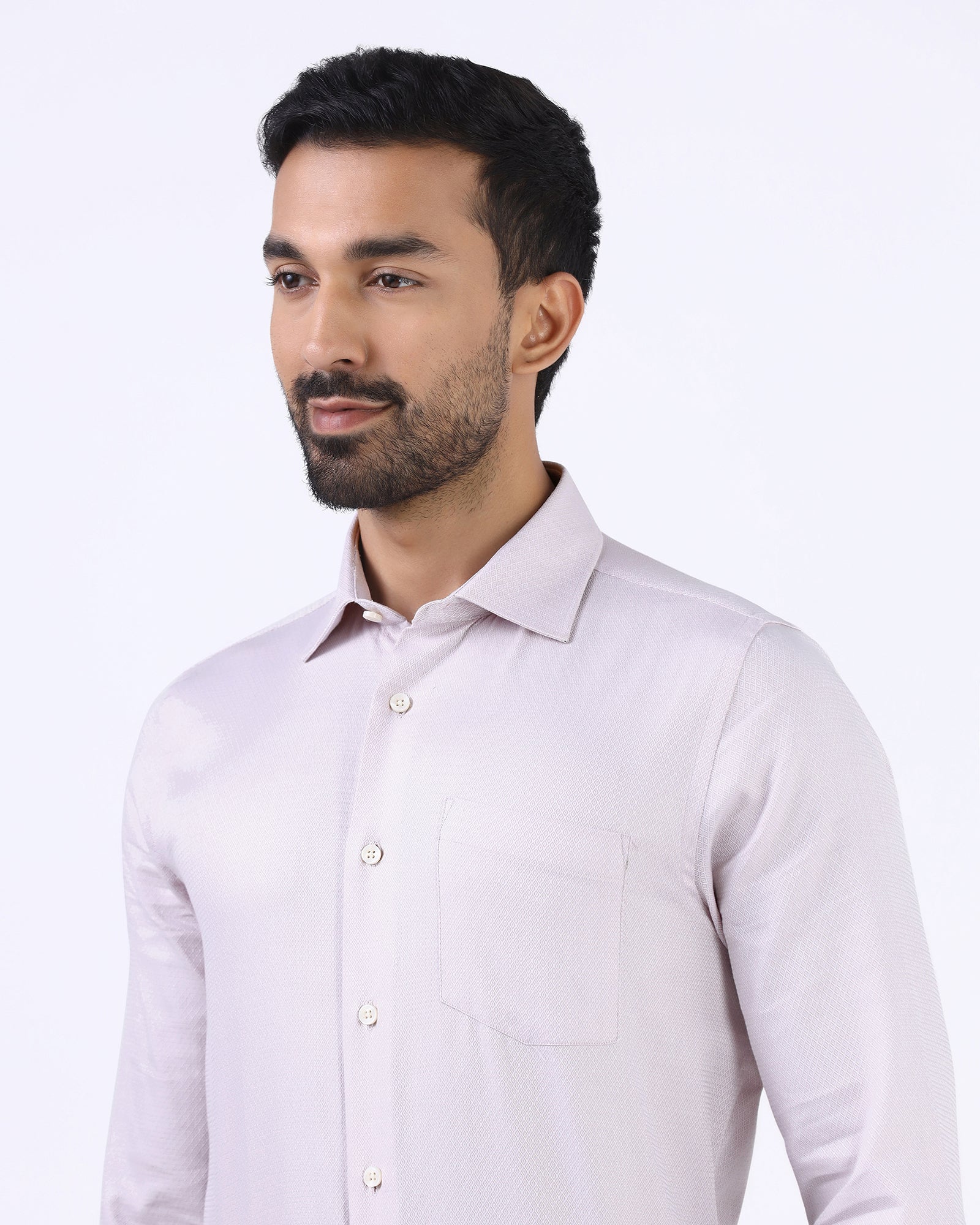 Light Pink Staples Dobby Formal Shirts - Bridget