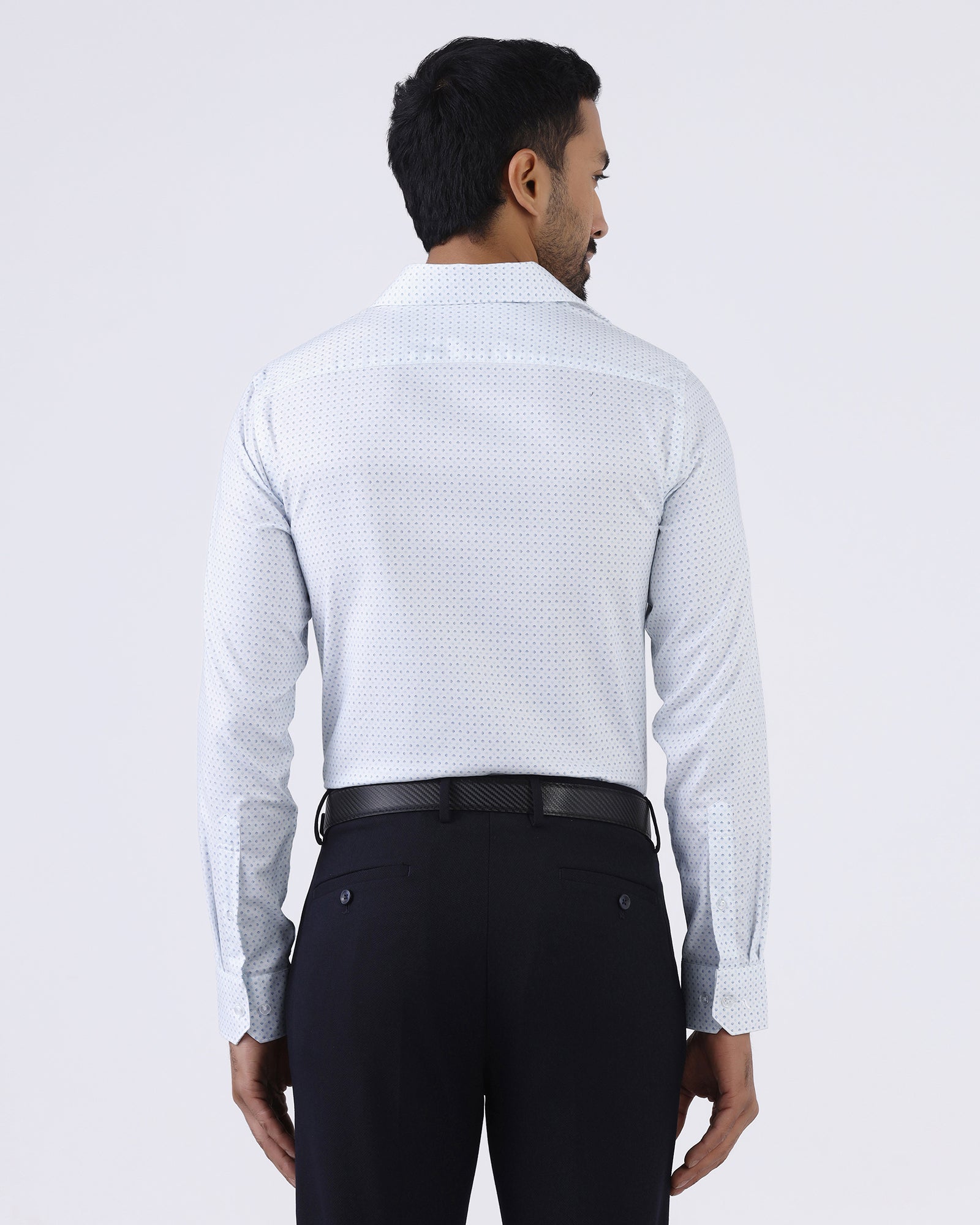 White Staples Print Formal Shirts - Eagle