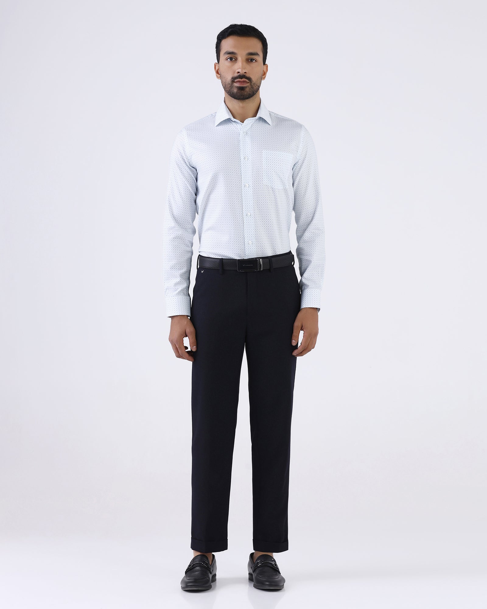 White Staples Print Formal Shirts - Eagle