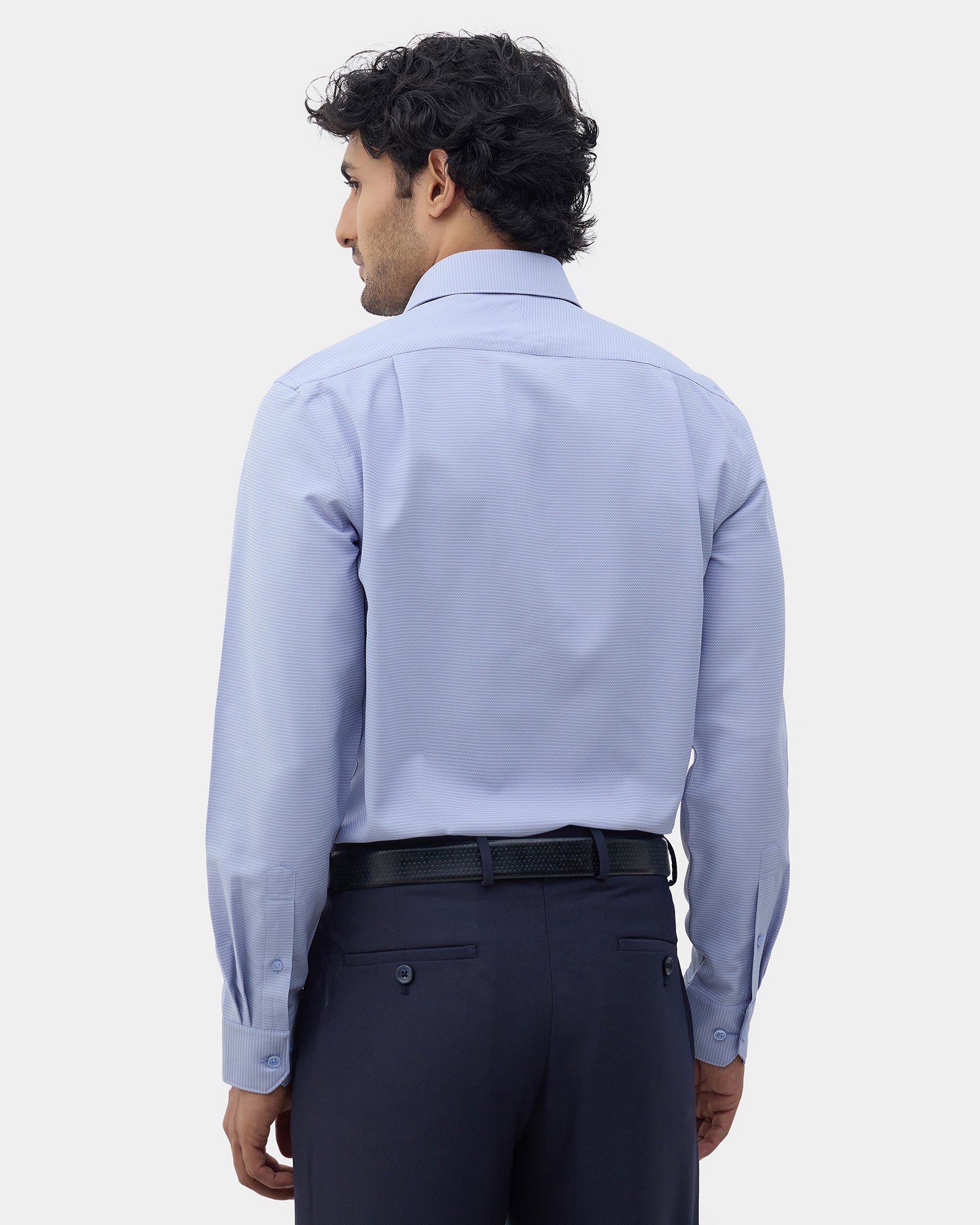 Blue Unwrinkle Textured Shirt - Sigma E