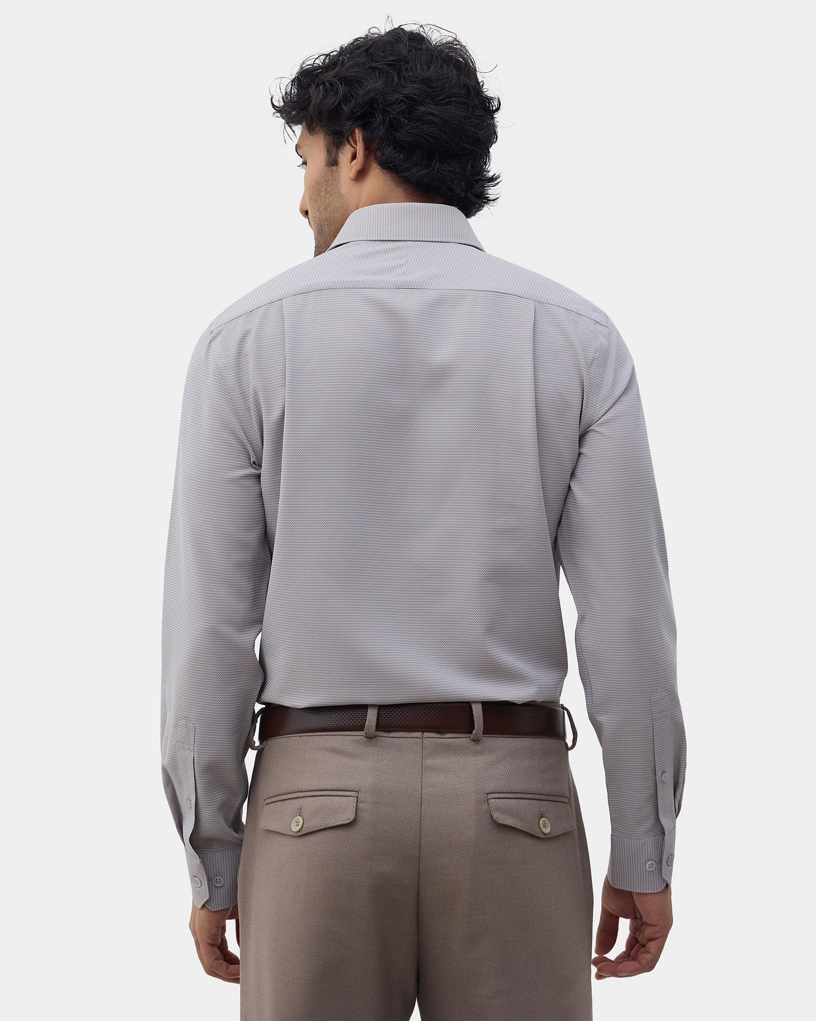 Brown Unwrinkle Textured Shirt - Sigma E