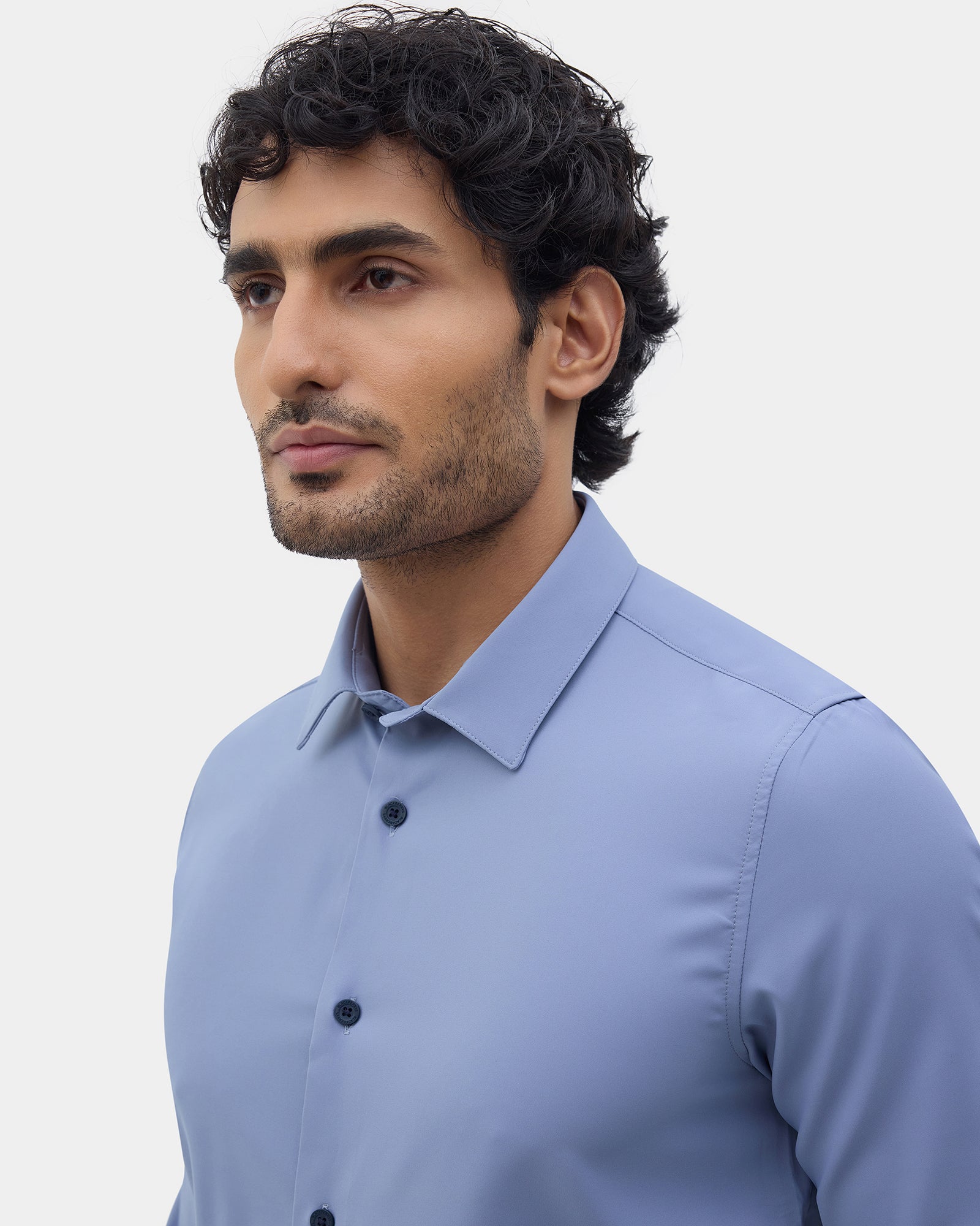 Mid Blue Solid Shirt - Shephard