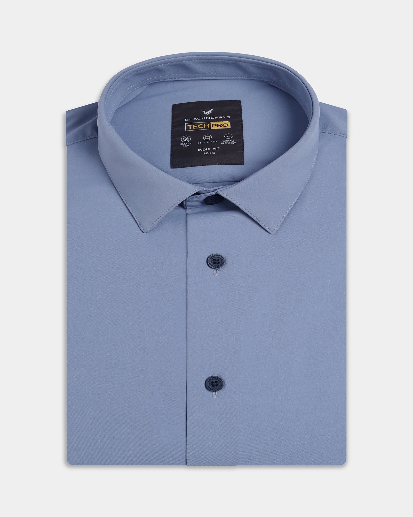Mid Blue Solid Shirt - Shephard