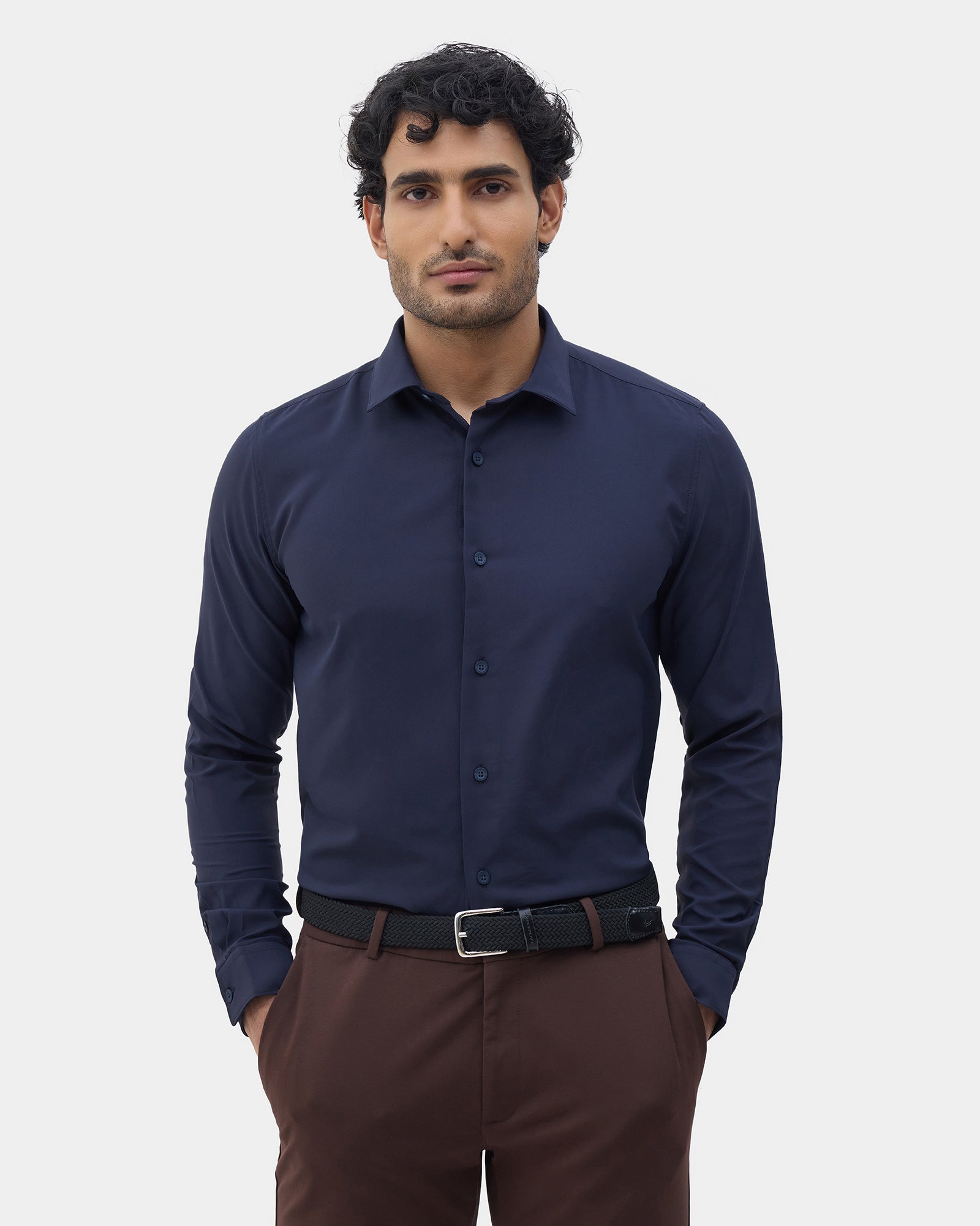 Navy Solid Shirt - Shephard