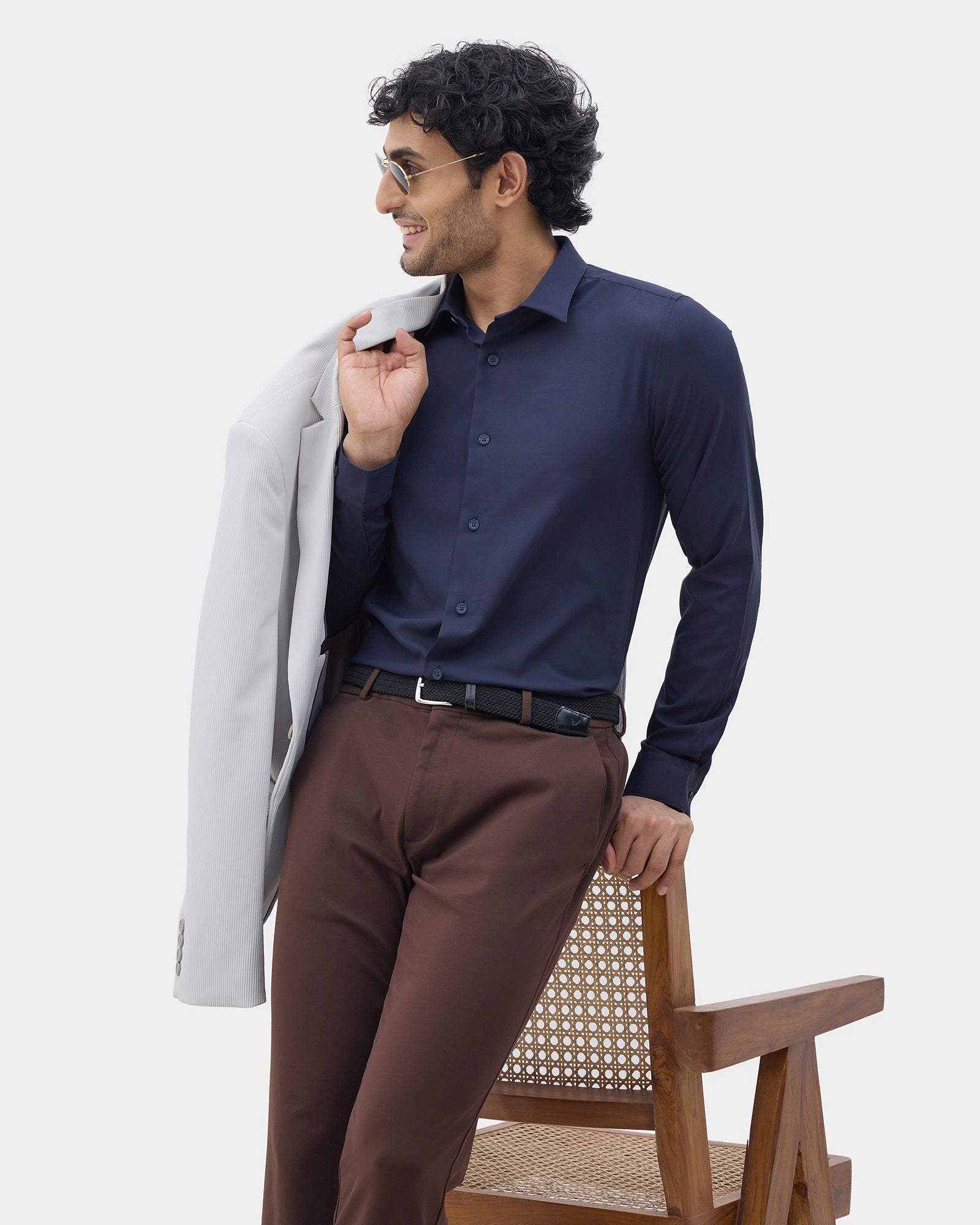 Navy Solid Shirt - Shephard