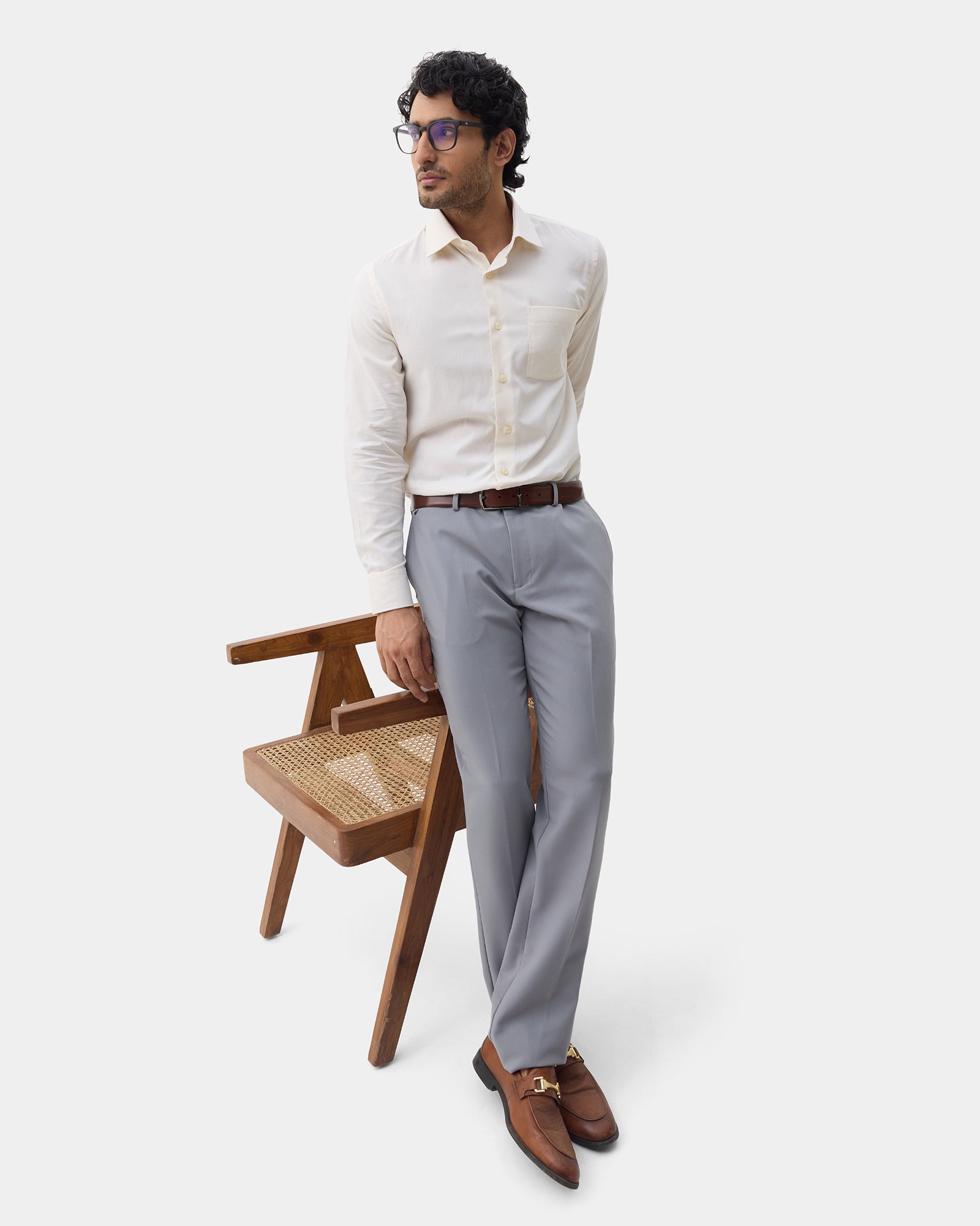Cream Textured Shirt - Noven