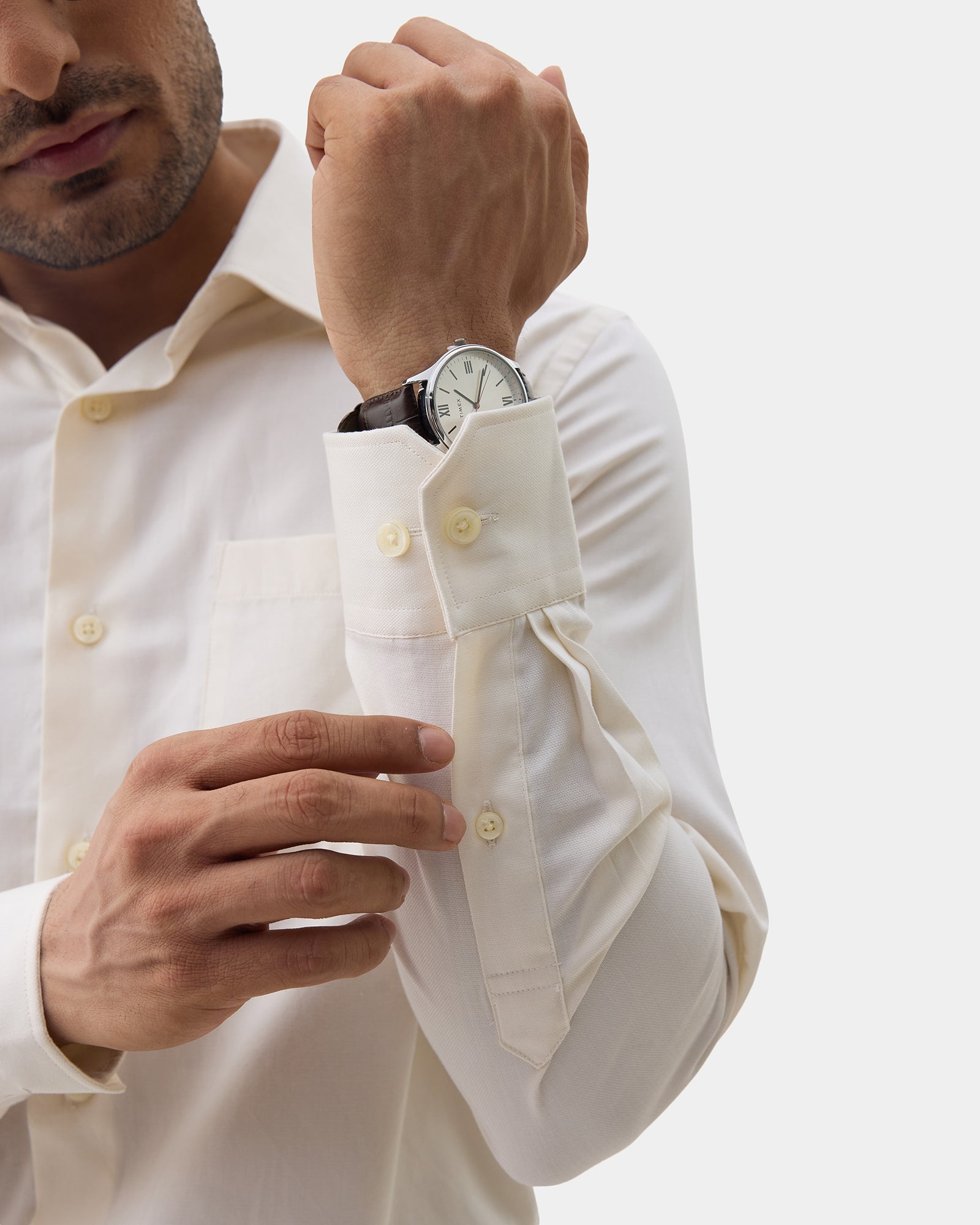 Cream Textured Shirt - Noven