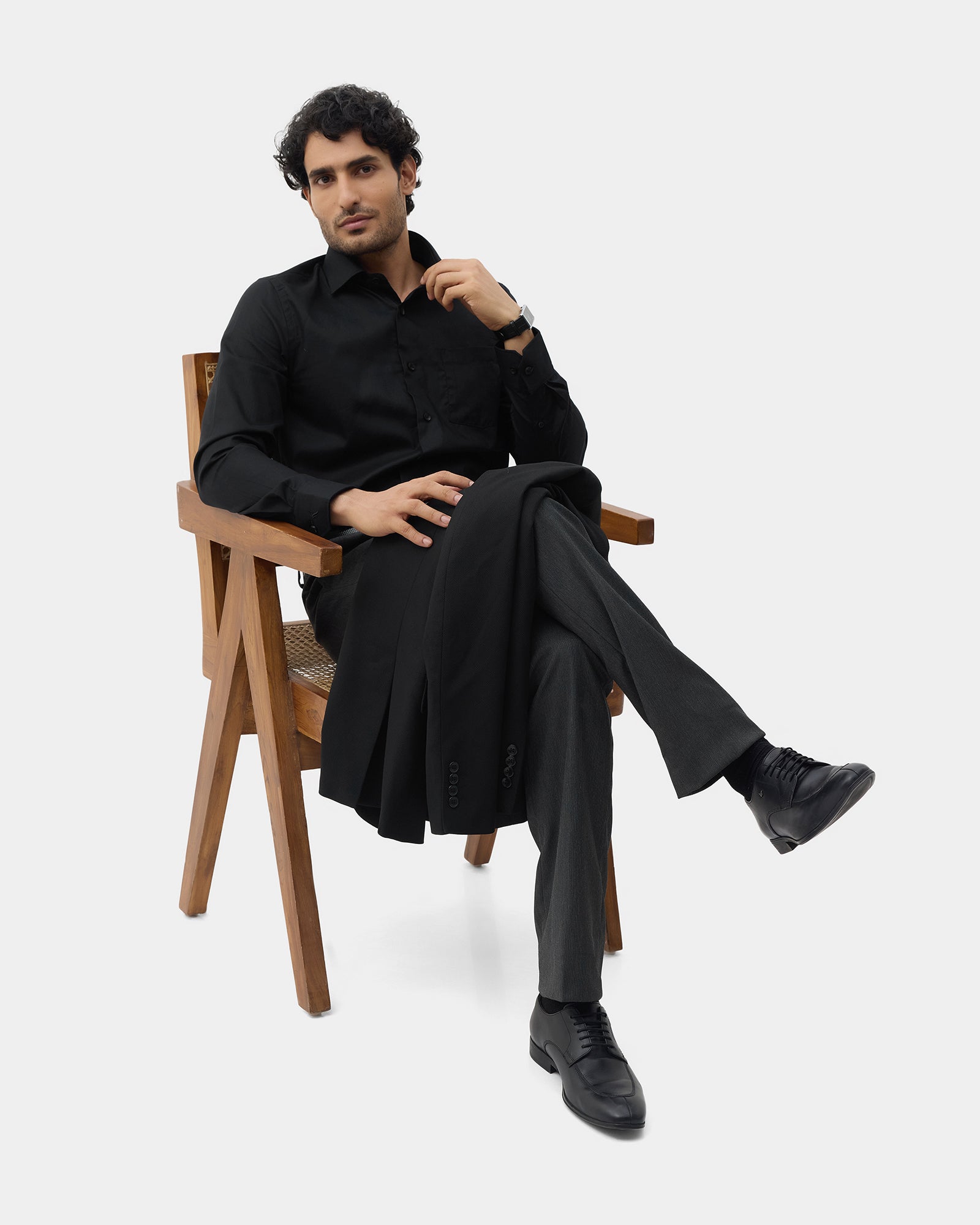 Black Textured Shirt - Noven