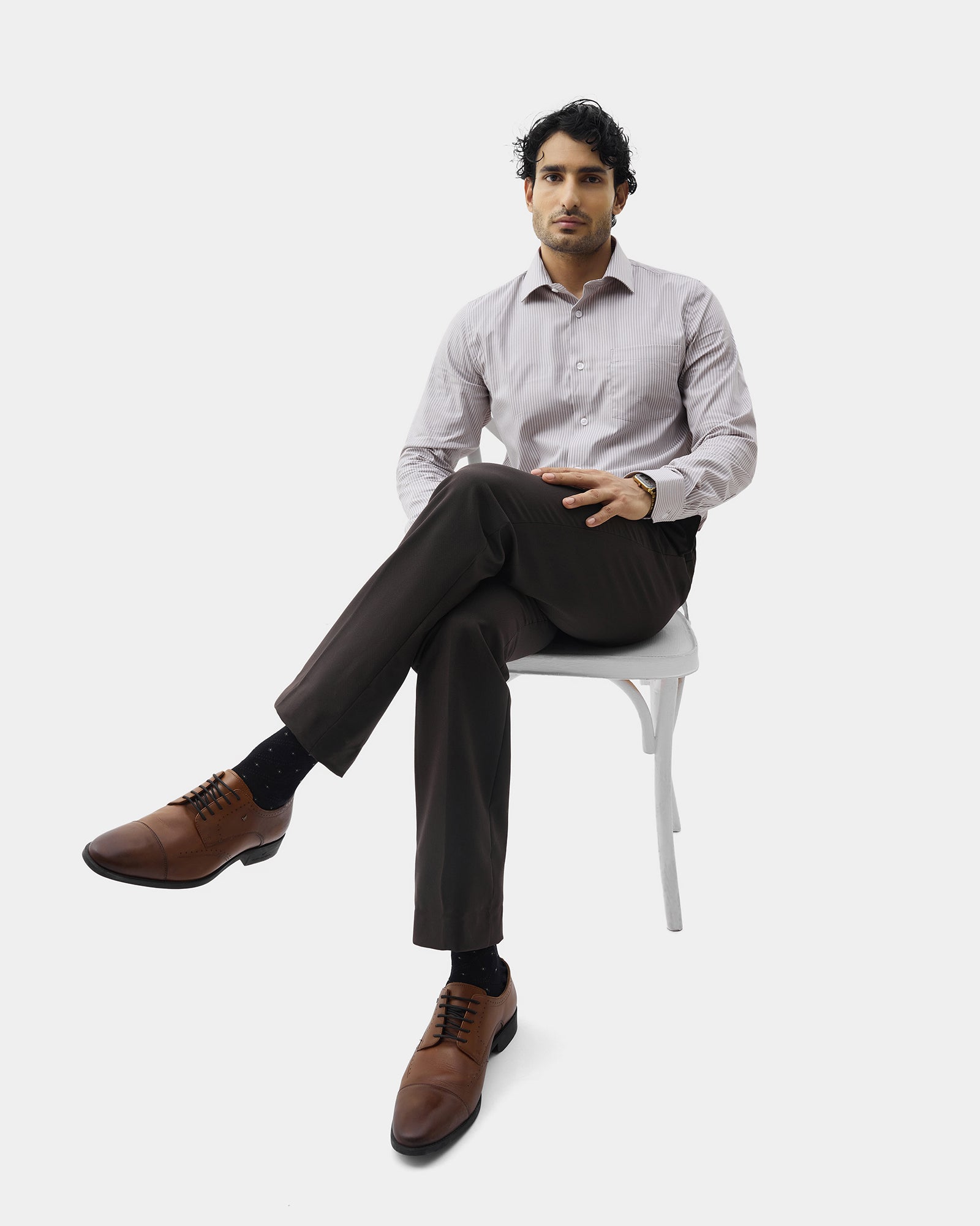 Beige Stripe Shirt - Foren