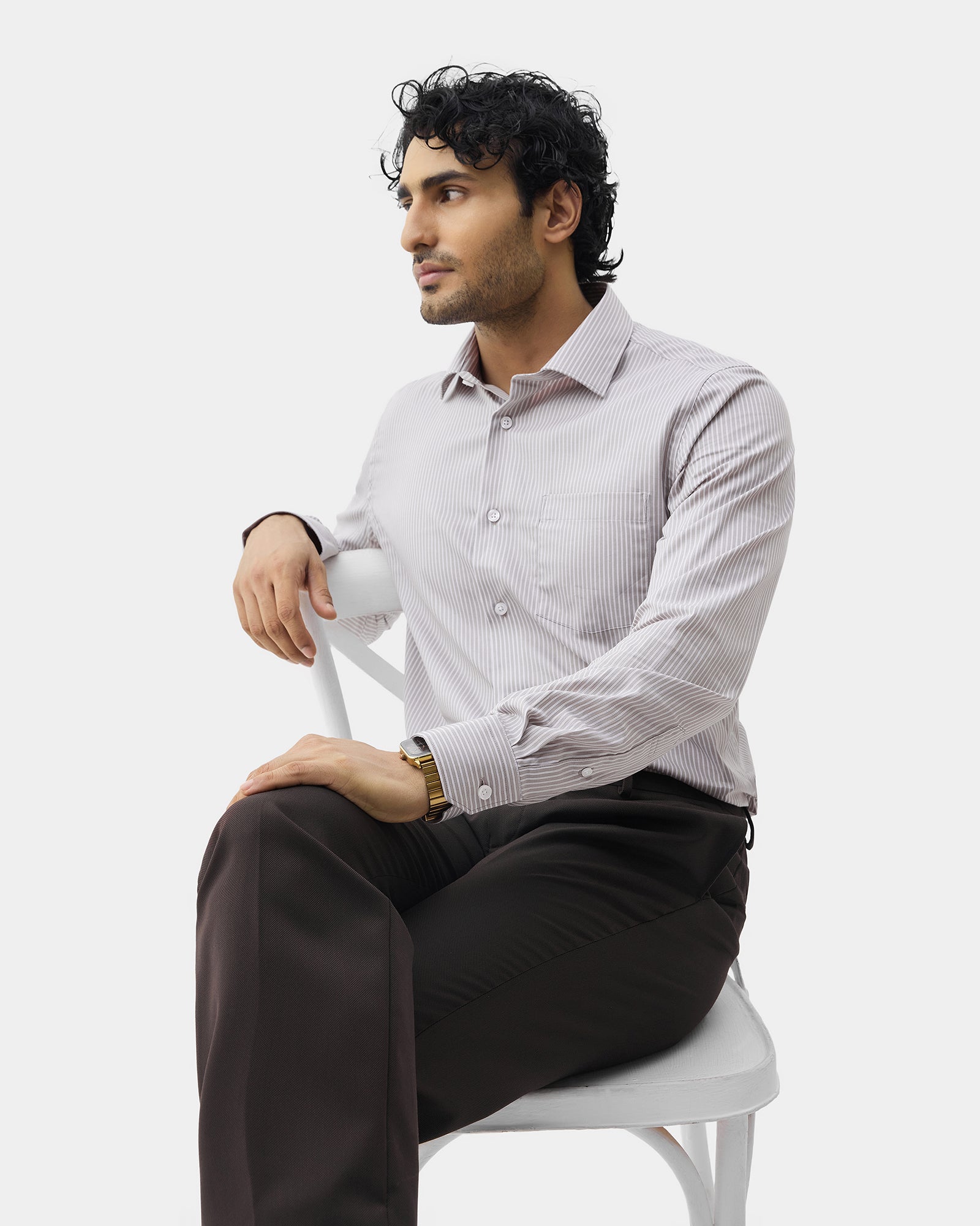 Beige Stripe Shirt - Foren