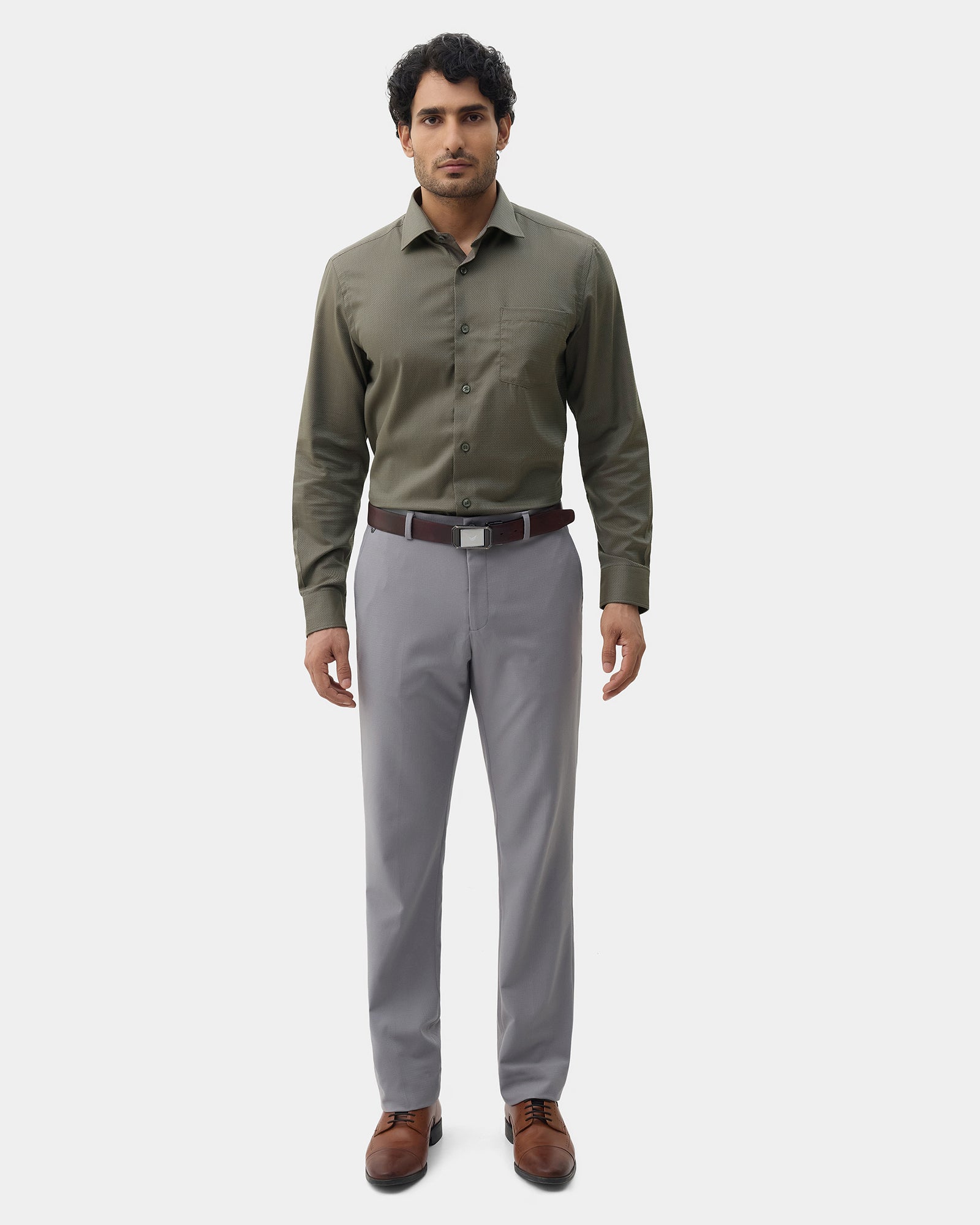 Olive Textured Shirt - Birch