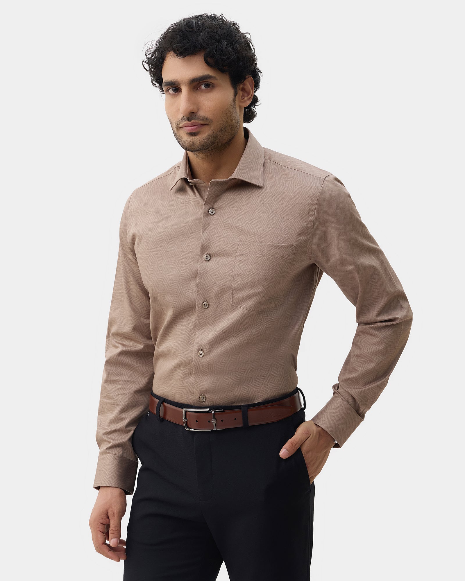 Brown Printed Shirt - Microbus