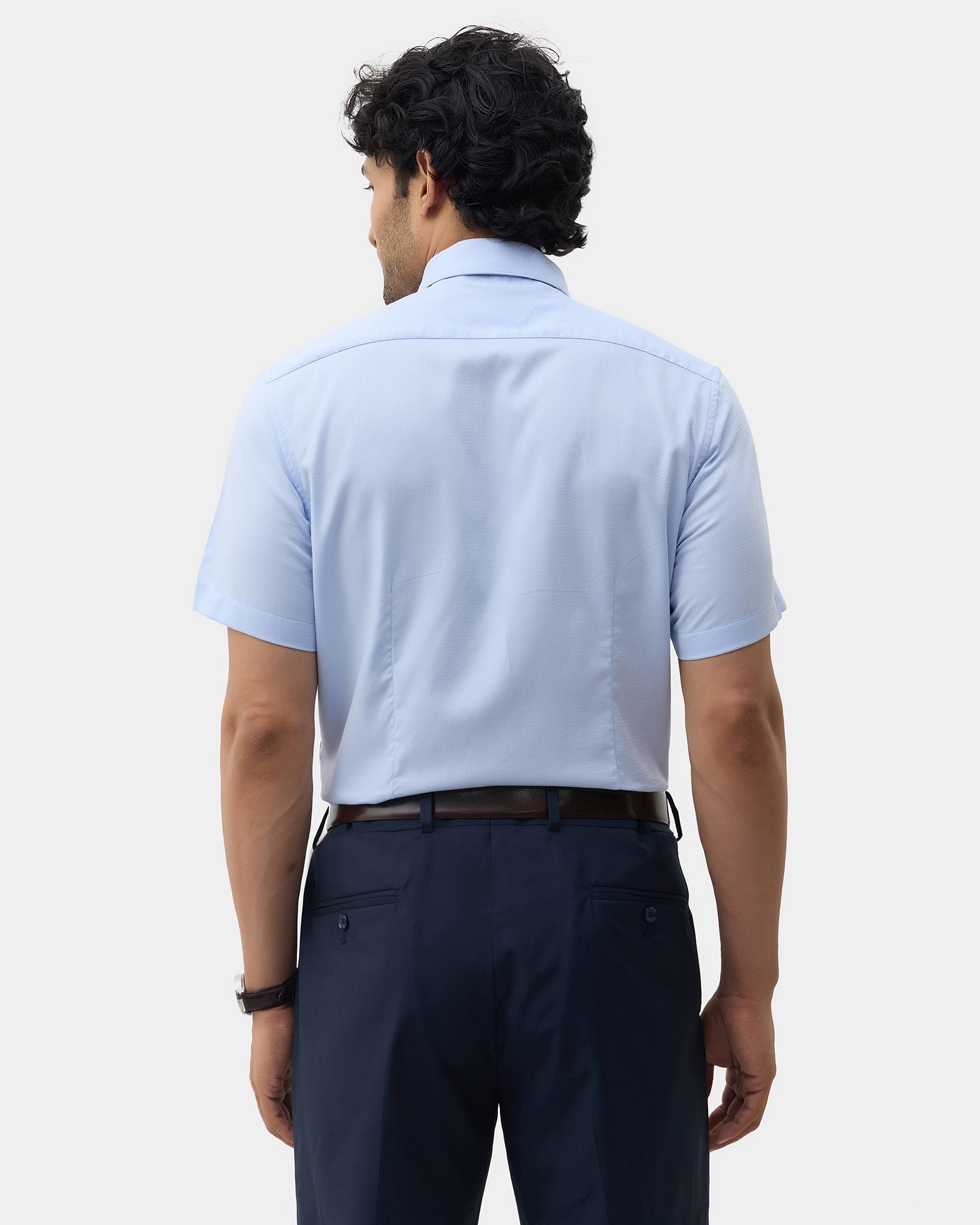 Light Blue Textured Shirt - Maky