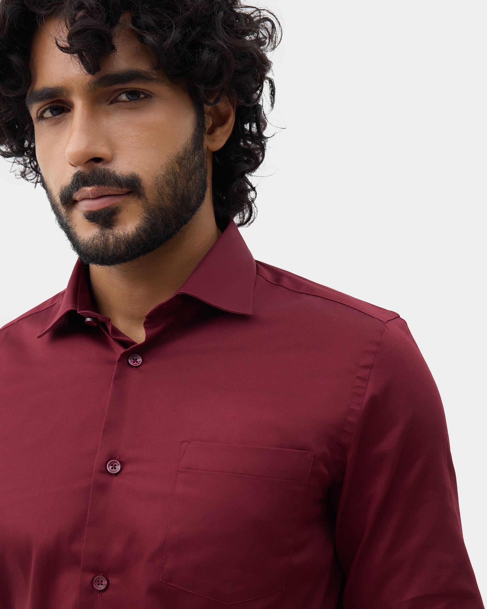 Maroon Solid Shirt - Alaska
