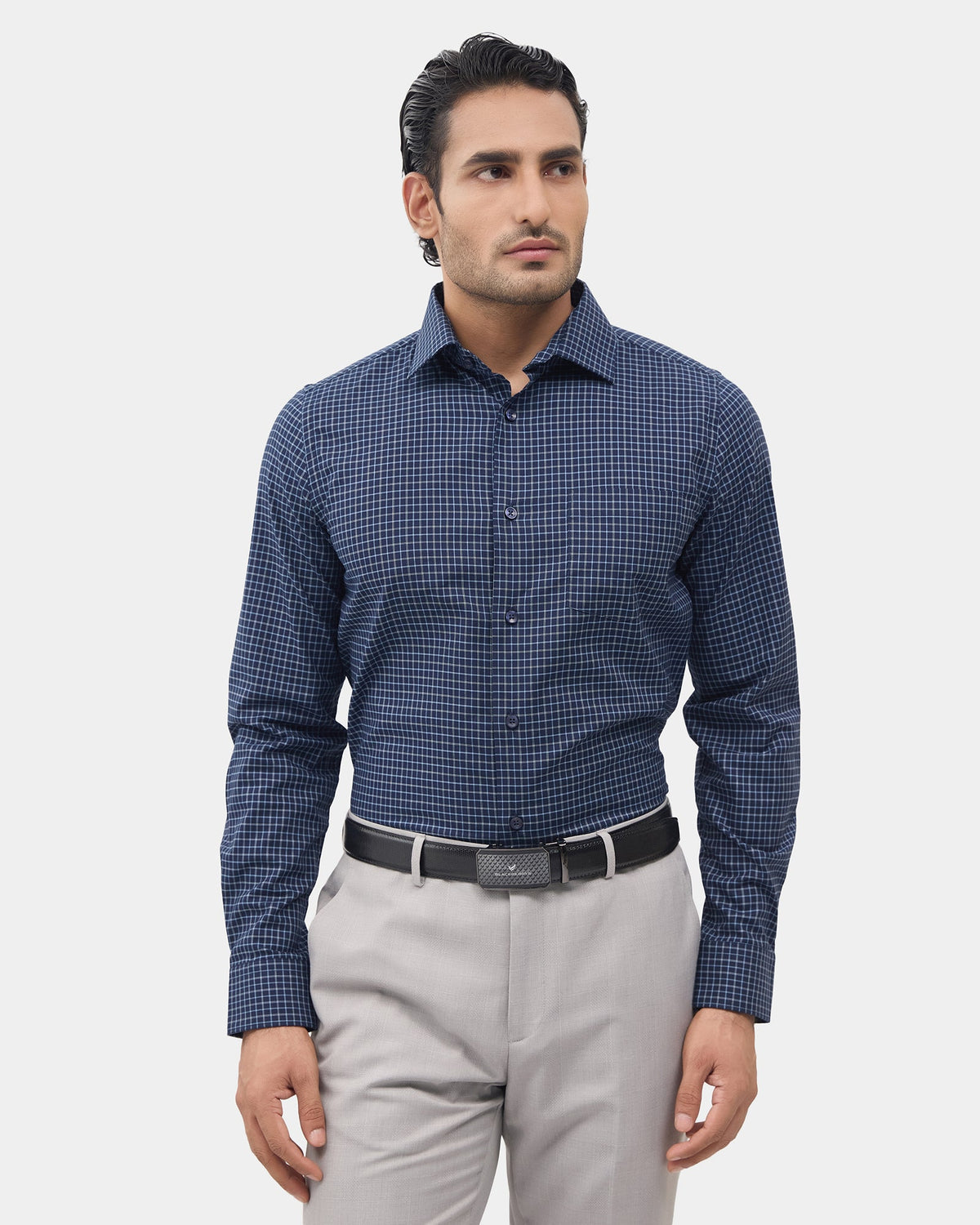 Navy Check Shirt - Lorin