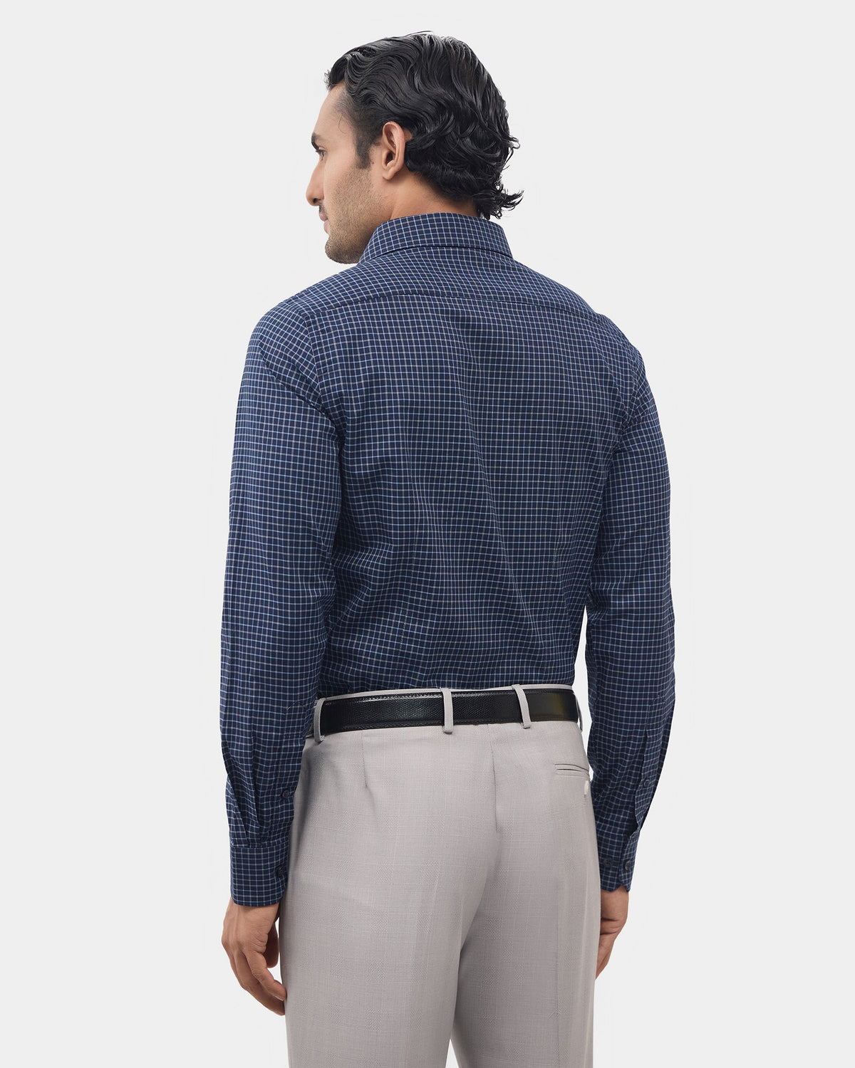 Navy Check Shirt - Lorin
