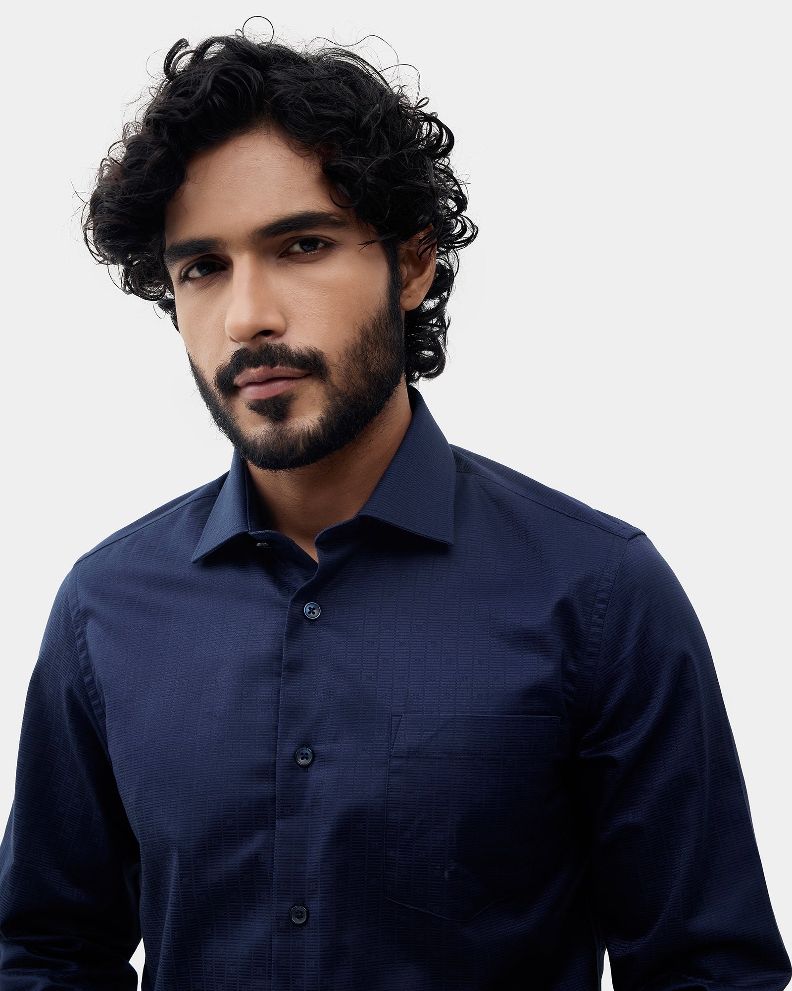 Navy Textured Shirt - Network