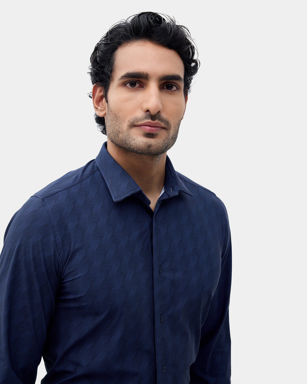 Navy Textured Shirt - Boltt