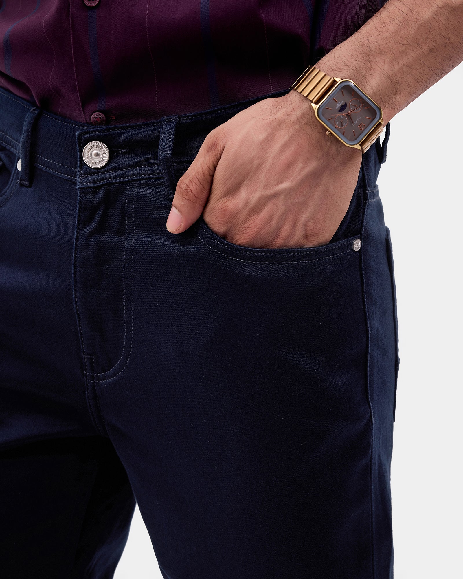 Navy Bleed Zero Slim Fit Jeans - Abto