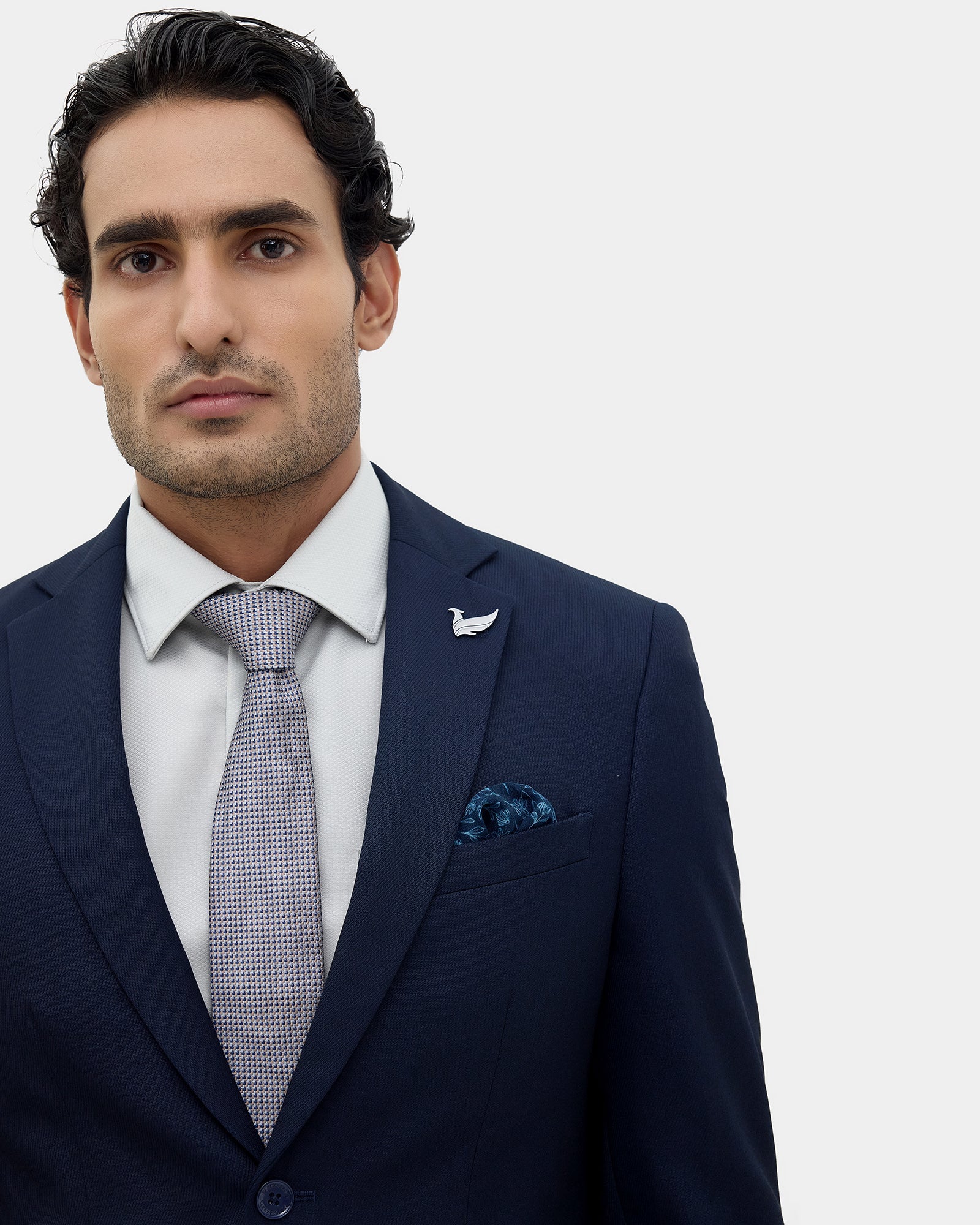 Navy Solid Blazer - Ferado