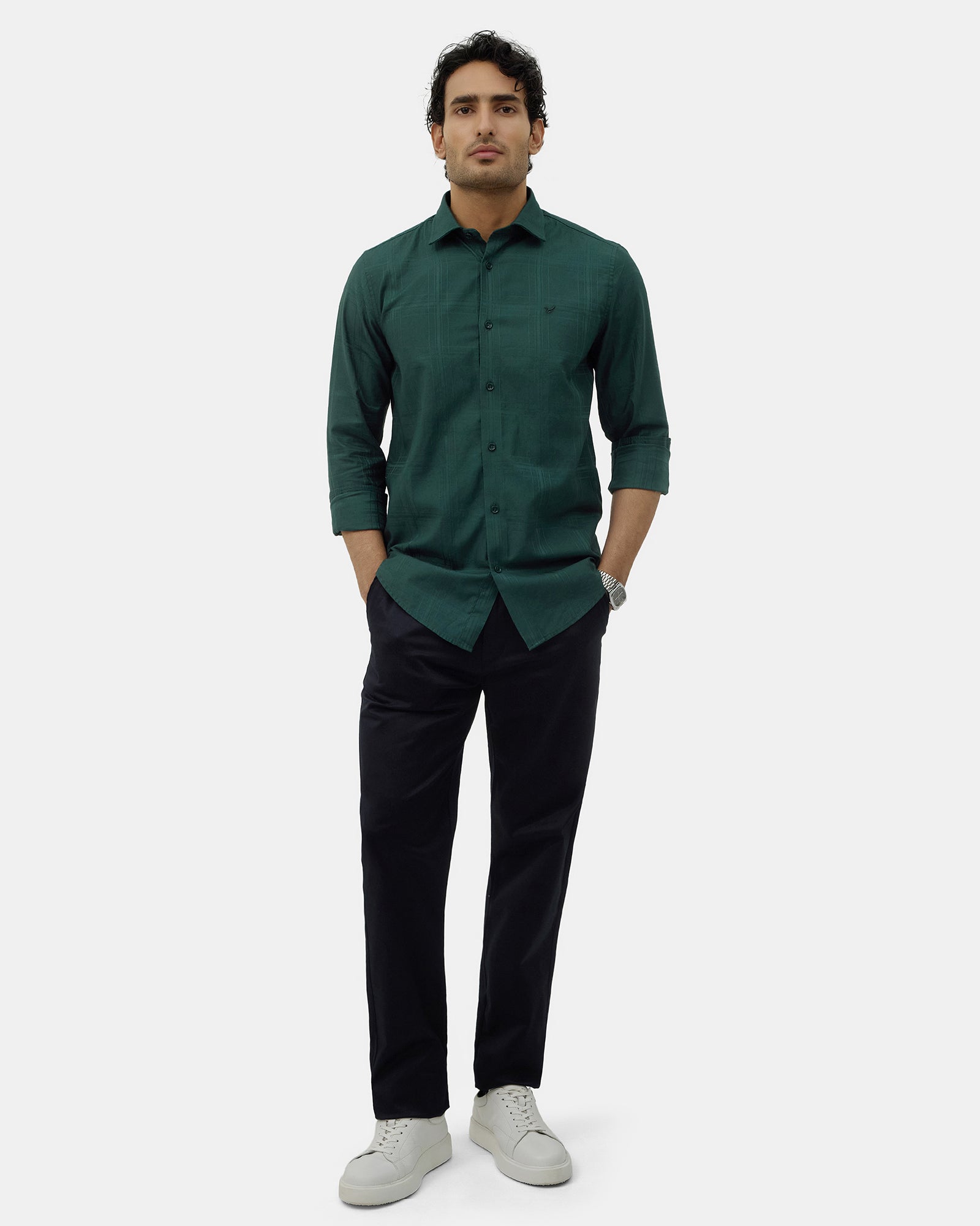 Navy Solid Khakis - Saga