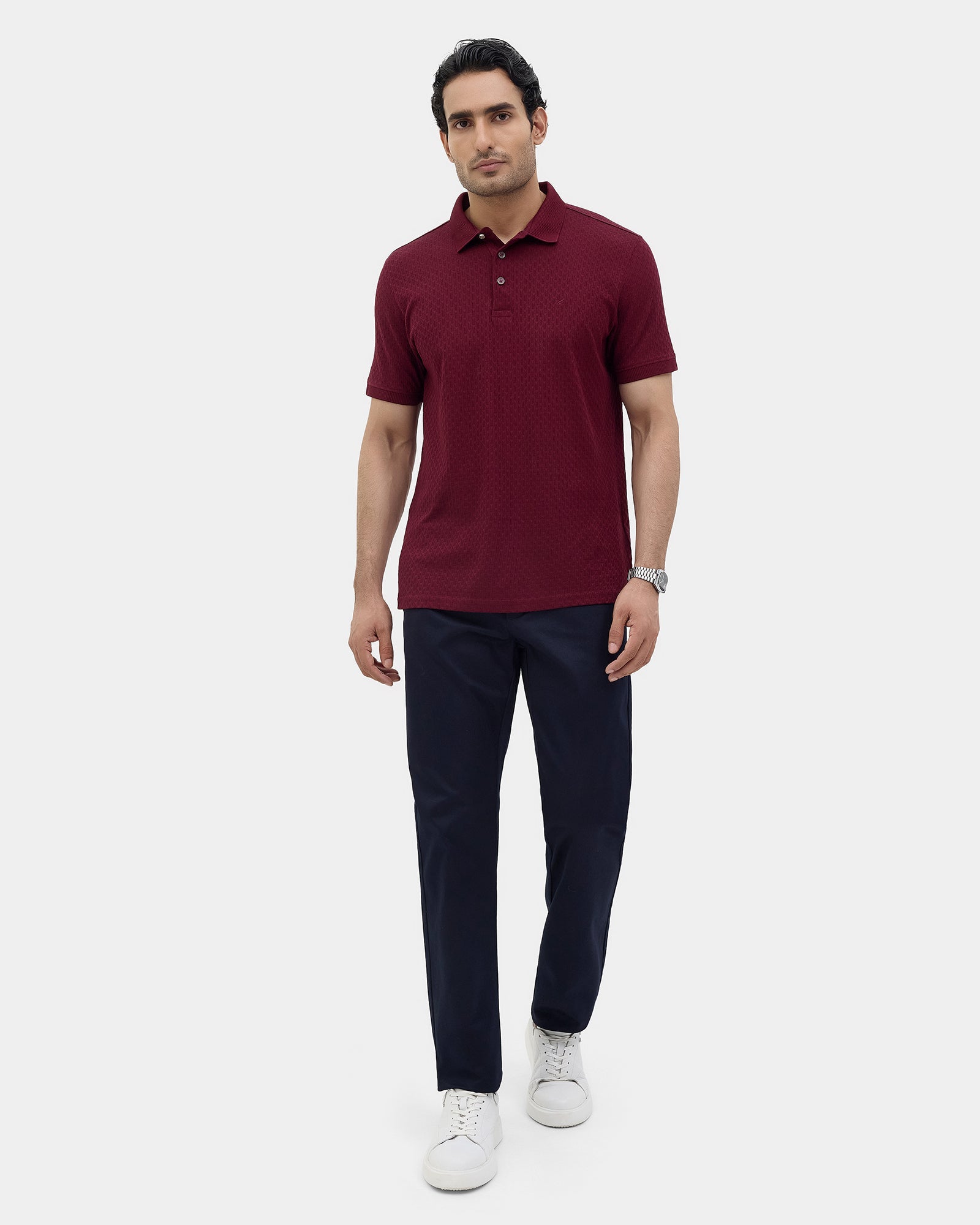 Navy Solid Khakis - Saga