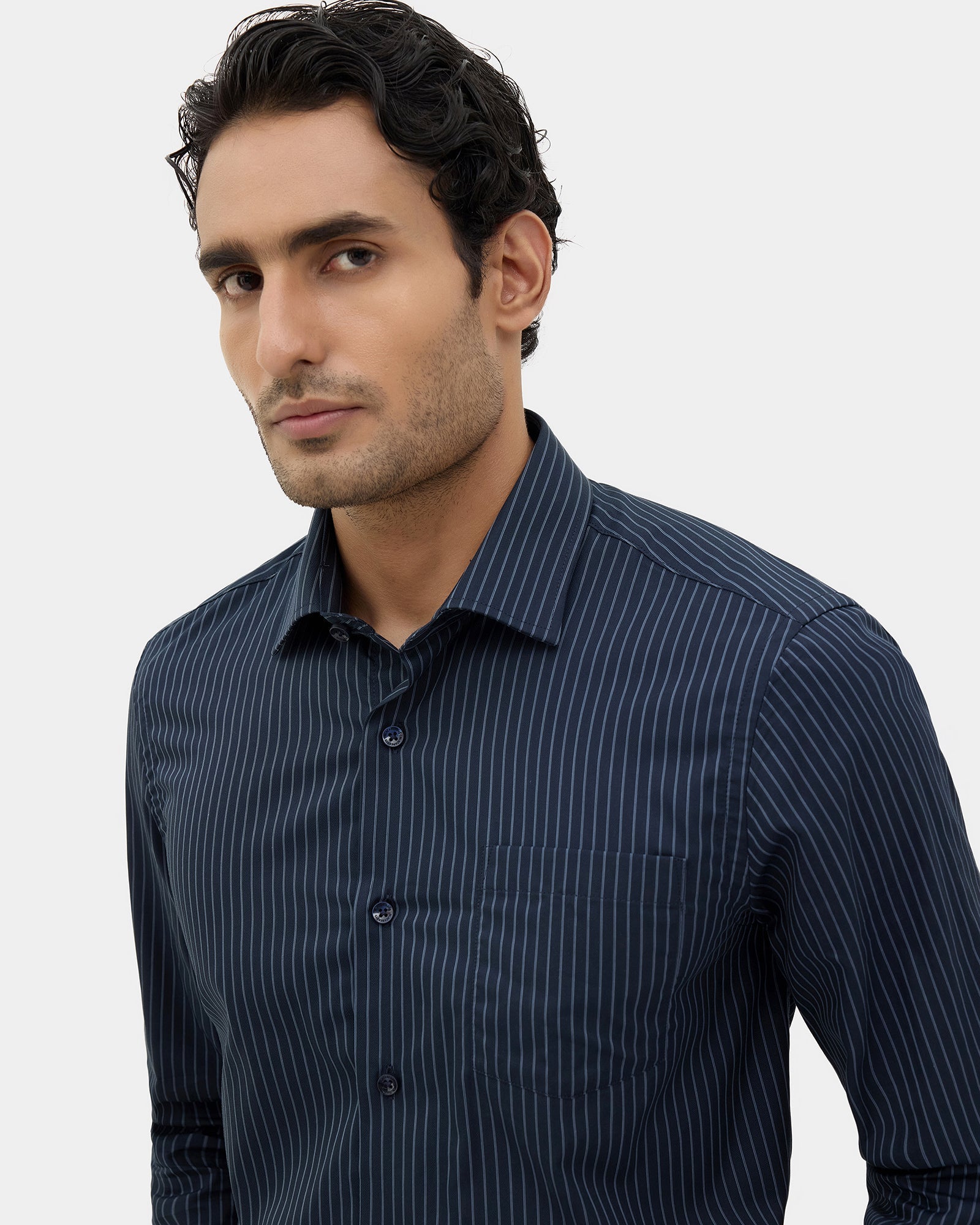 Navy Stripe Shirt - Edrix