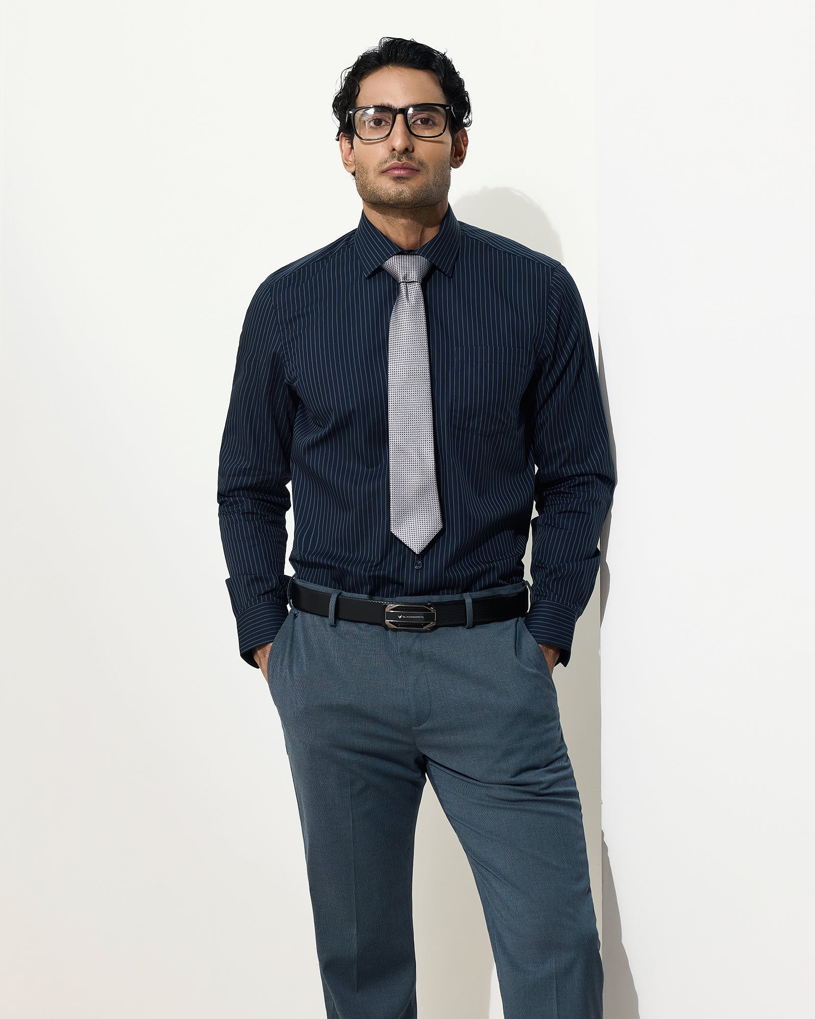 Navy Stripe Shirt - Edrix