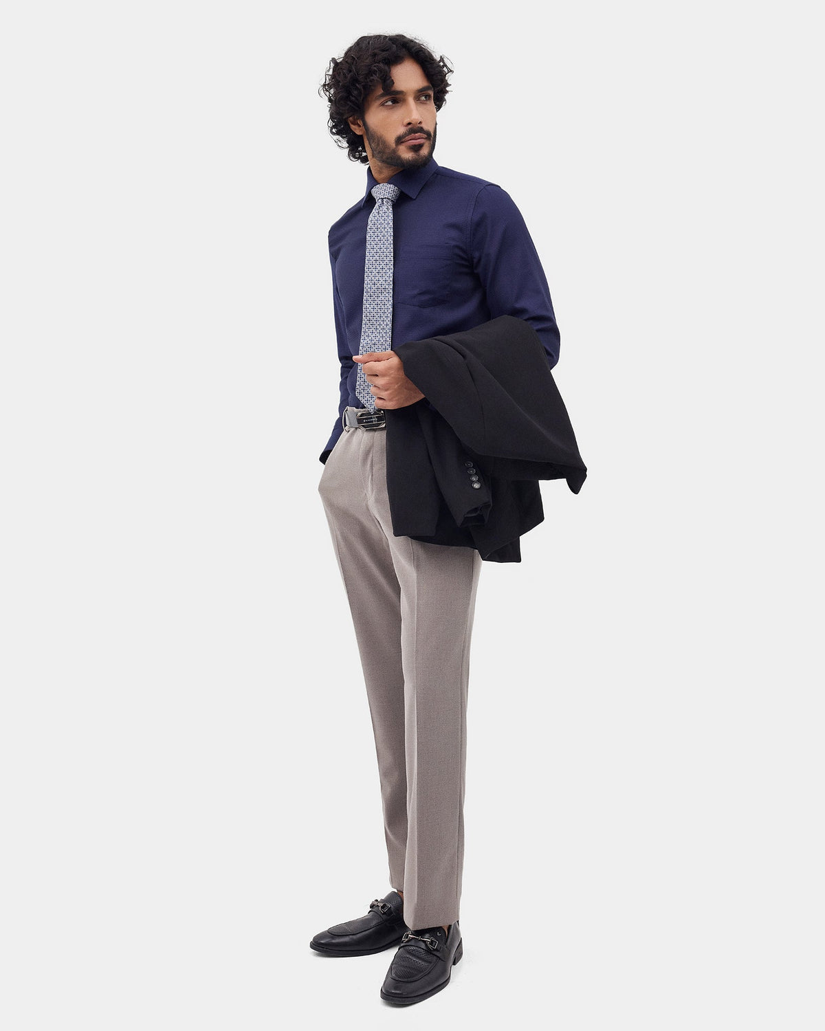 Navy Textured Shirt - Velto