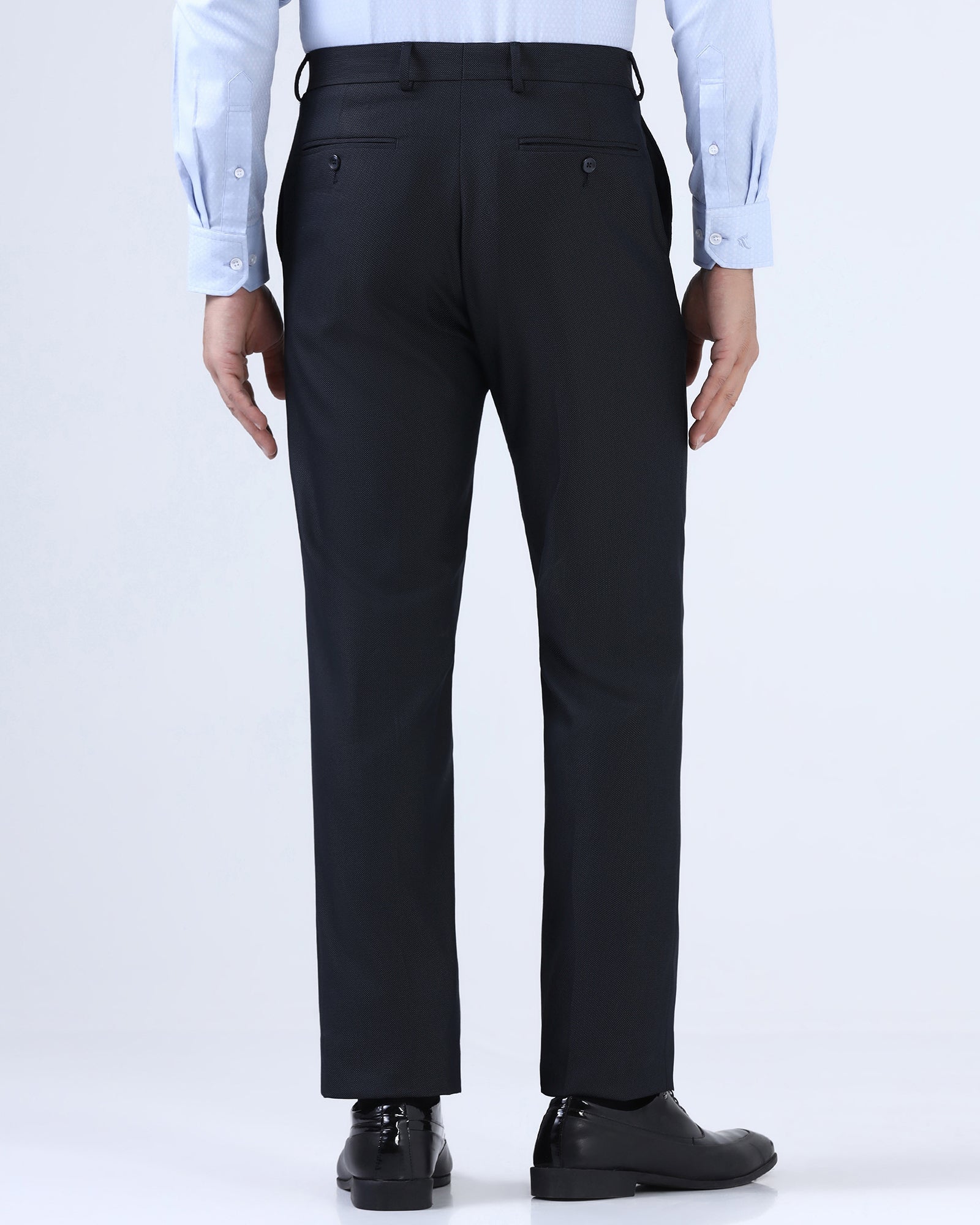 Navy Textured Trouser - Alan