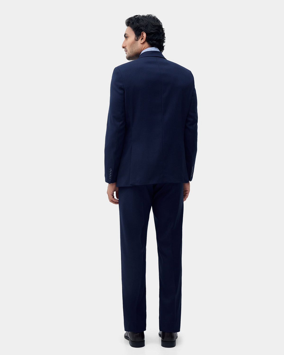 Navy Two Piece Double Breasted Solid Suit - Dublin