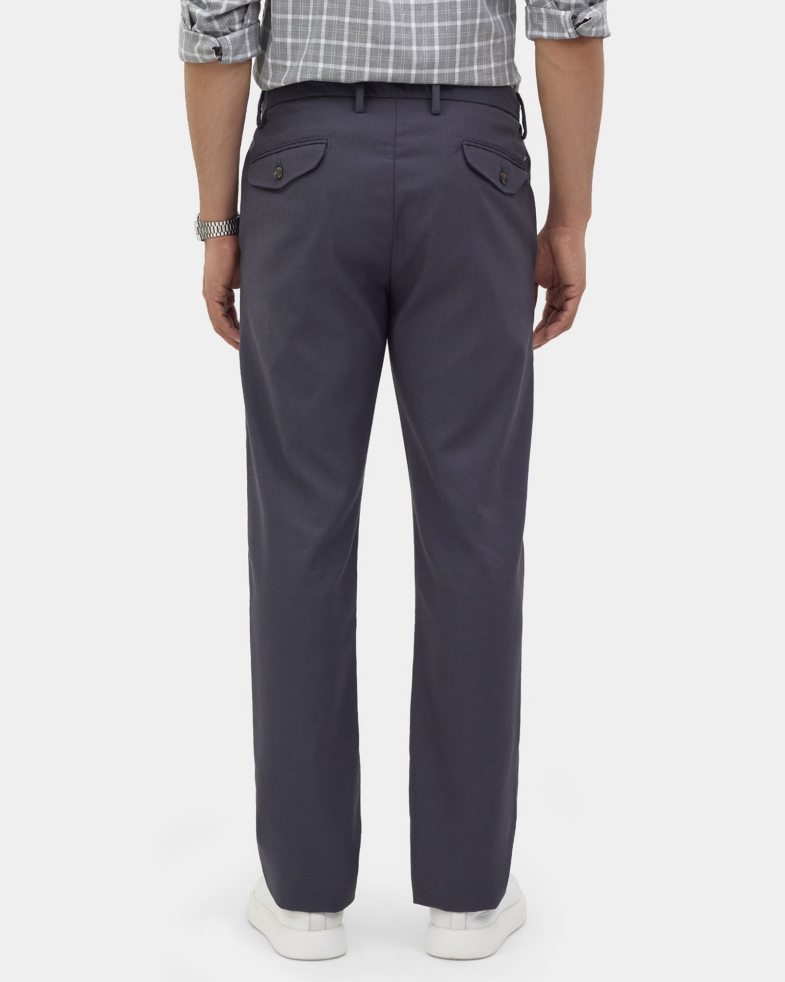 Navy Unwrinkle Textured Khakis - Dolomite