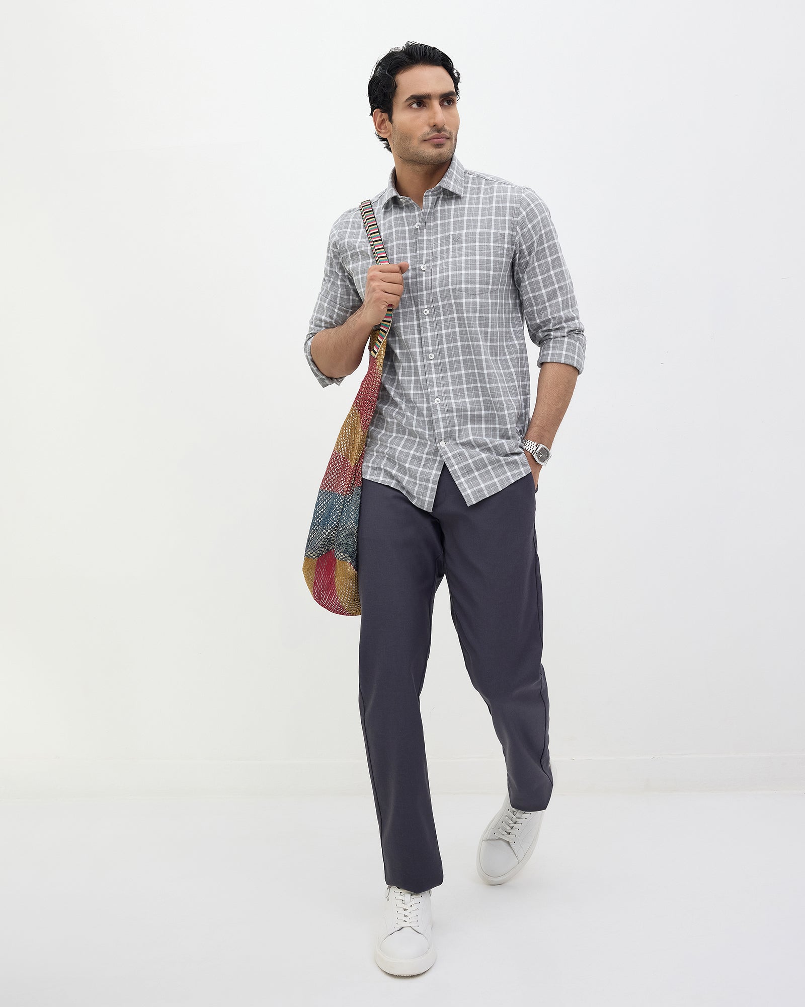 Navy Unwrinkle Textured Khakis - Dolomite