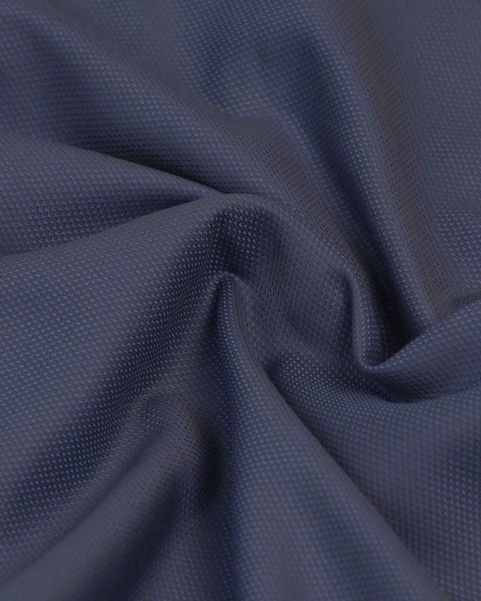 Non Iron Formal Mid Blue Textured Shirt - Bridge