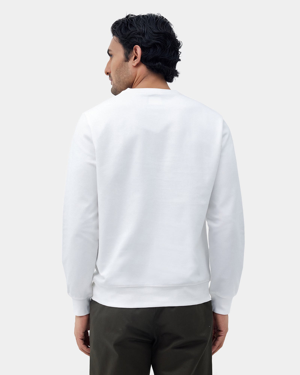Off White Textured Sweatshirt - Shopy